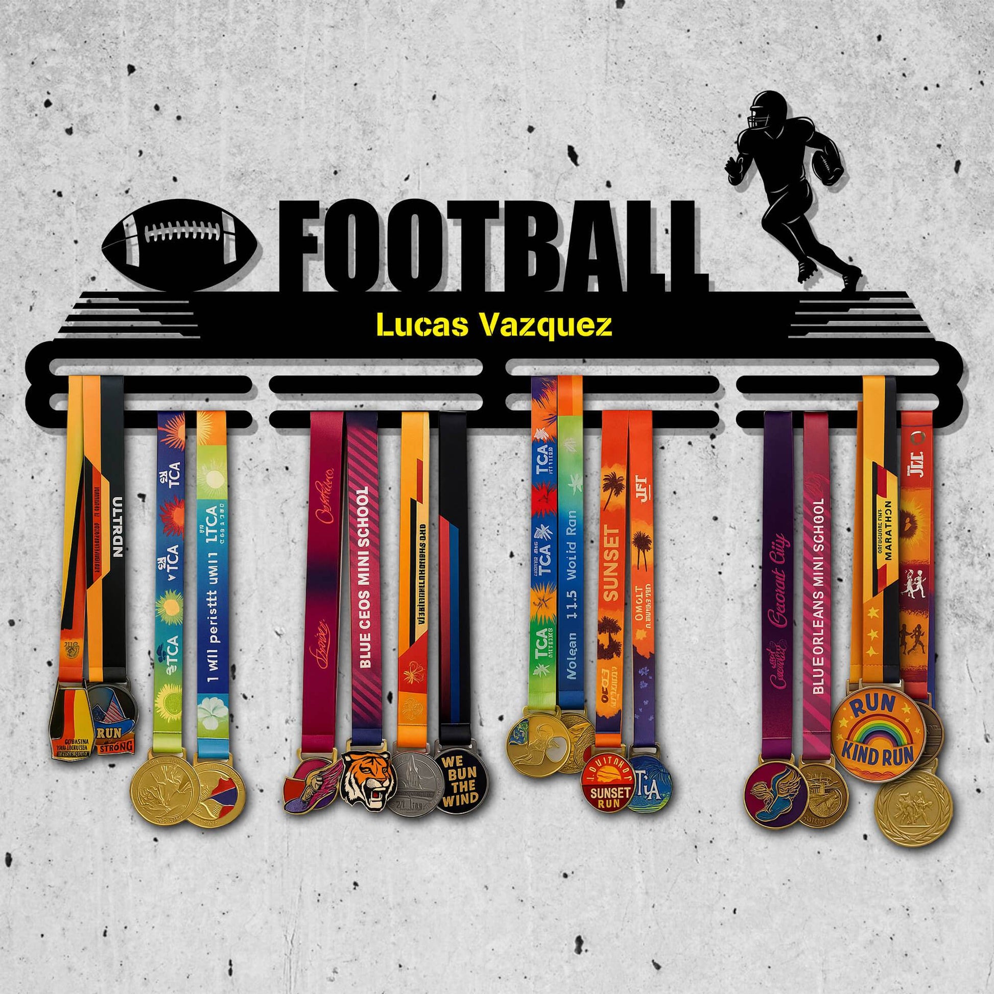 Metal Football Medal Holder – Metal Hanger for Football Awards – Stainless Steel Display Rack - Champion Hanger