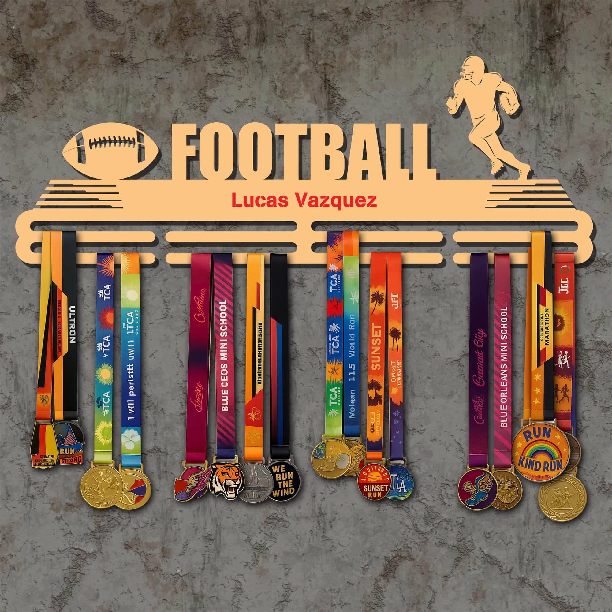 Metal Football Medal Holder – Metal Hanger for Football Awards – Stainless Steel Display Rack - Champion Hanger