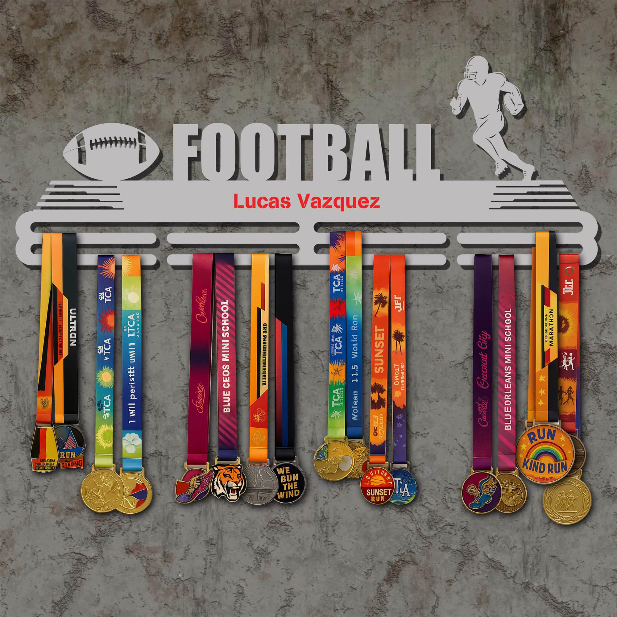 Metal Football Medal Holder – Metal Hanger for Football Awards – Stainless Steel Display Rack - Champion Hanger