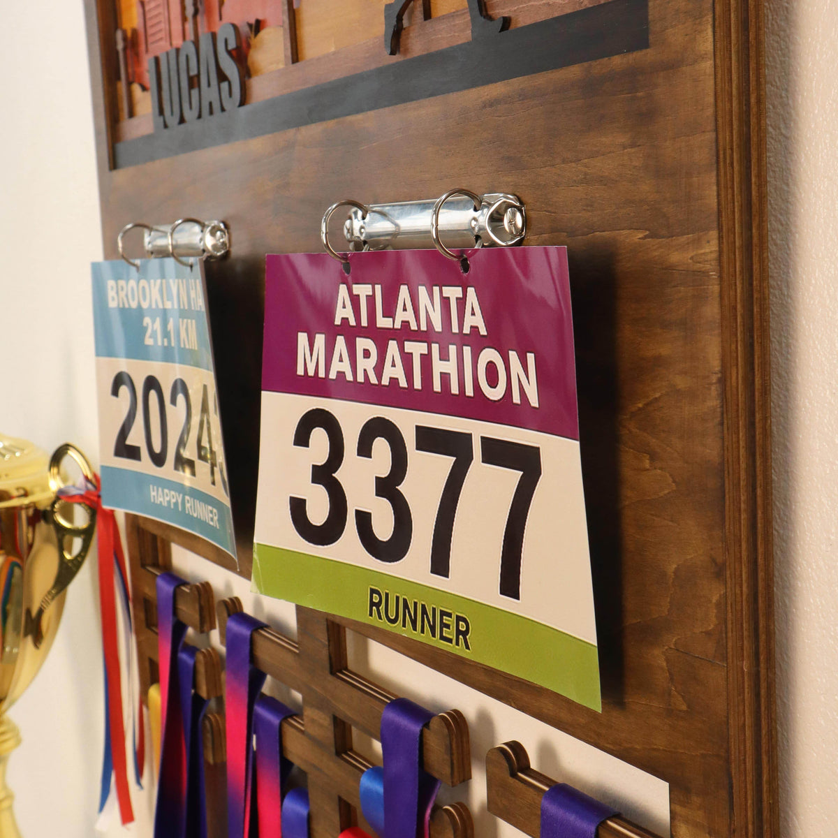 Runner Medal Rack Personalized Running Medal Holder with Custom Name | Perfect Gift for ...