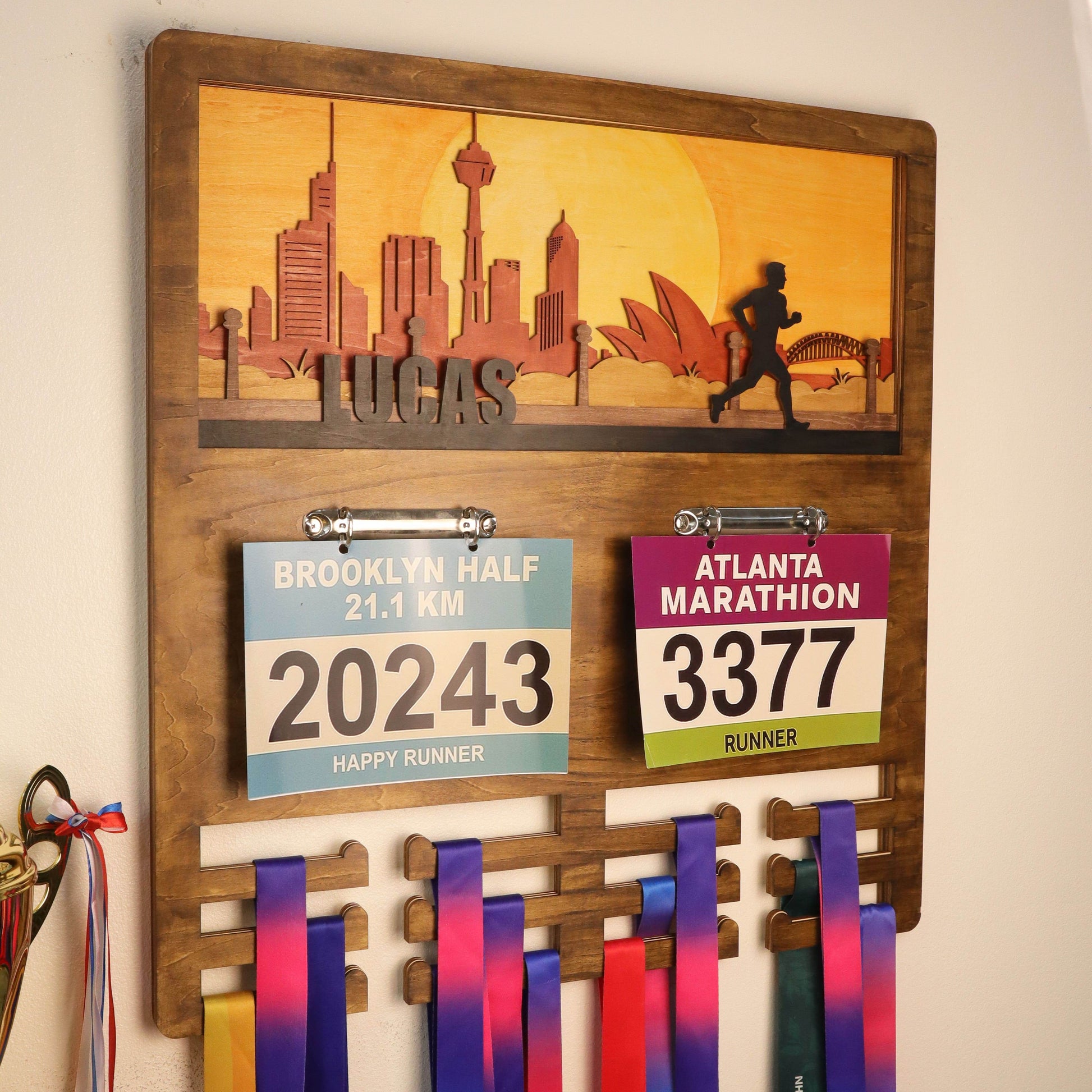 Runner Medal Rack Personalized Running Medal Holder with Custom Name | Perfect Gift for ...