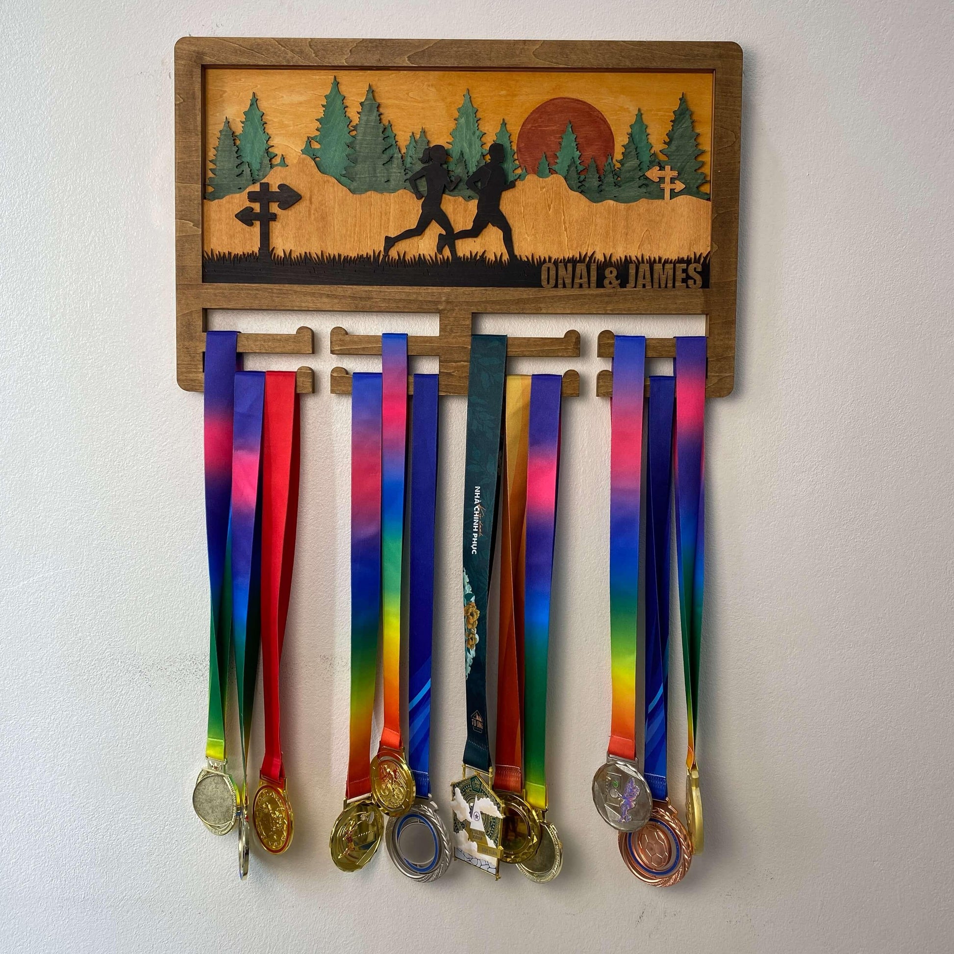 Custom Wooden Medal Hanger for Running, Cycling & Hiking | Personalized Medal Display | ChampionHanger - Champion Hanger
