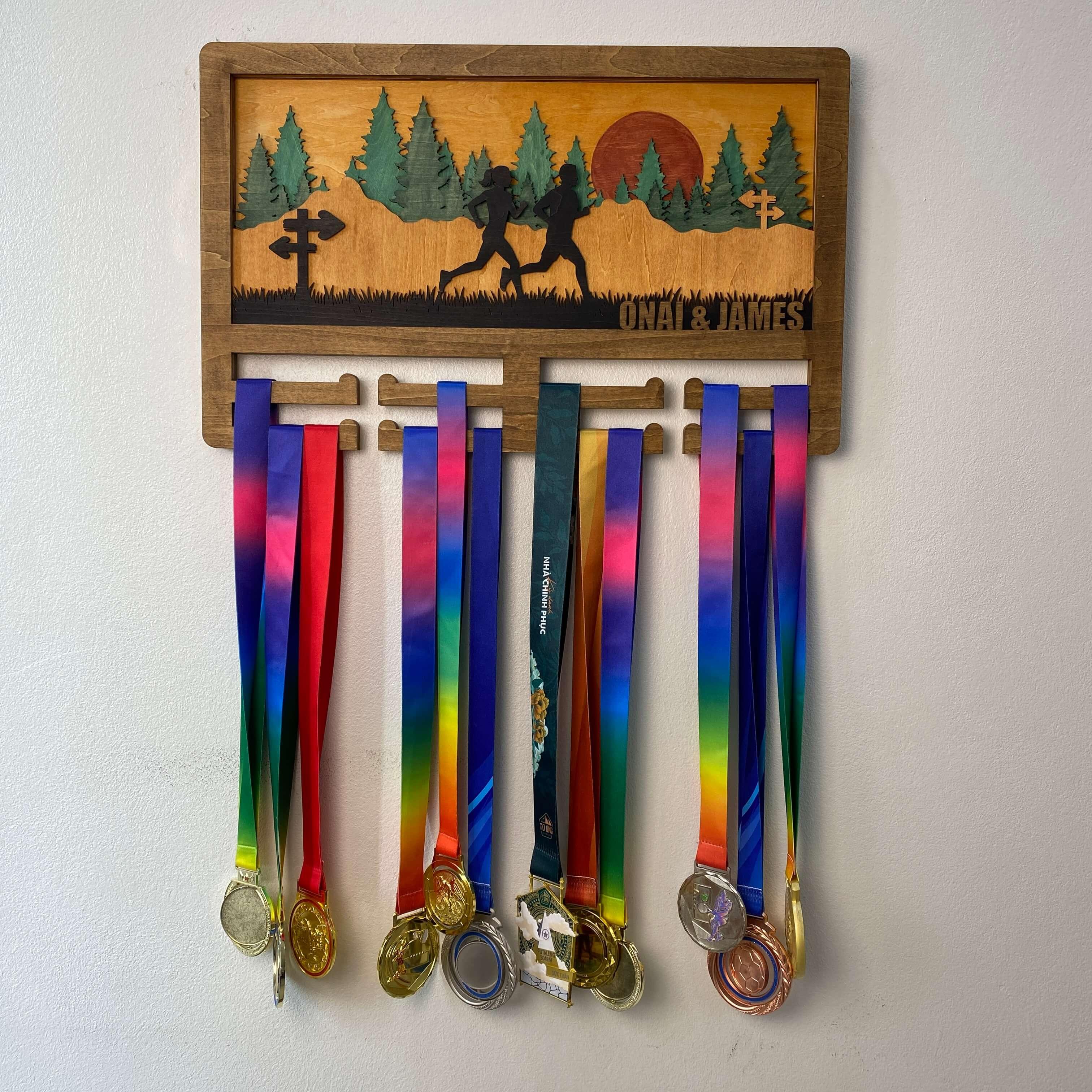 Custom Wooden Medal Hanger for Running, Cycling & Hiking | Personalized Medal Display | ChampionHanger - Champion Hanger