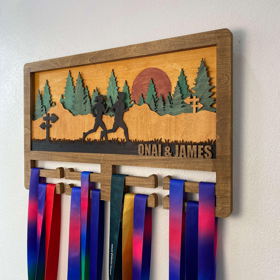 Custom Wooden Medal Hanger for Running, Cycling & Hiking | Personalized Medal Display | ChampionHanger - Champion Hanger