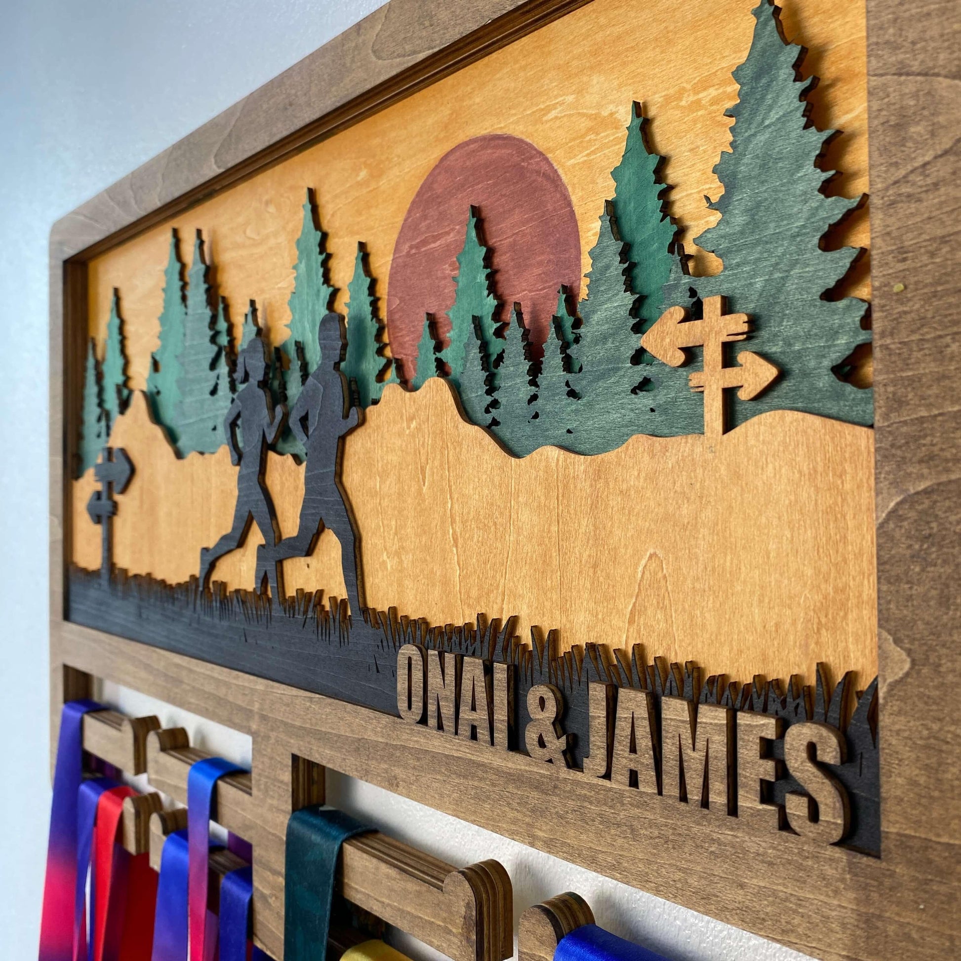 Custom Wooden Medal Hanger for Running, Cycling & Hiking | Personalized Medal Display | ChampionHanger - Champion Hanger
