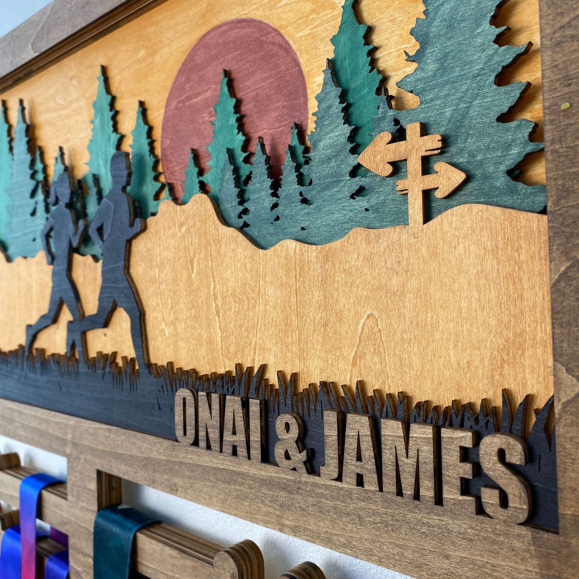Custom Wooden Medal Hanger for Running, Cycling & Hiking | Personalized Medal Display | ChampionHanger - Champion Hanger