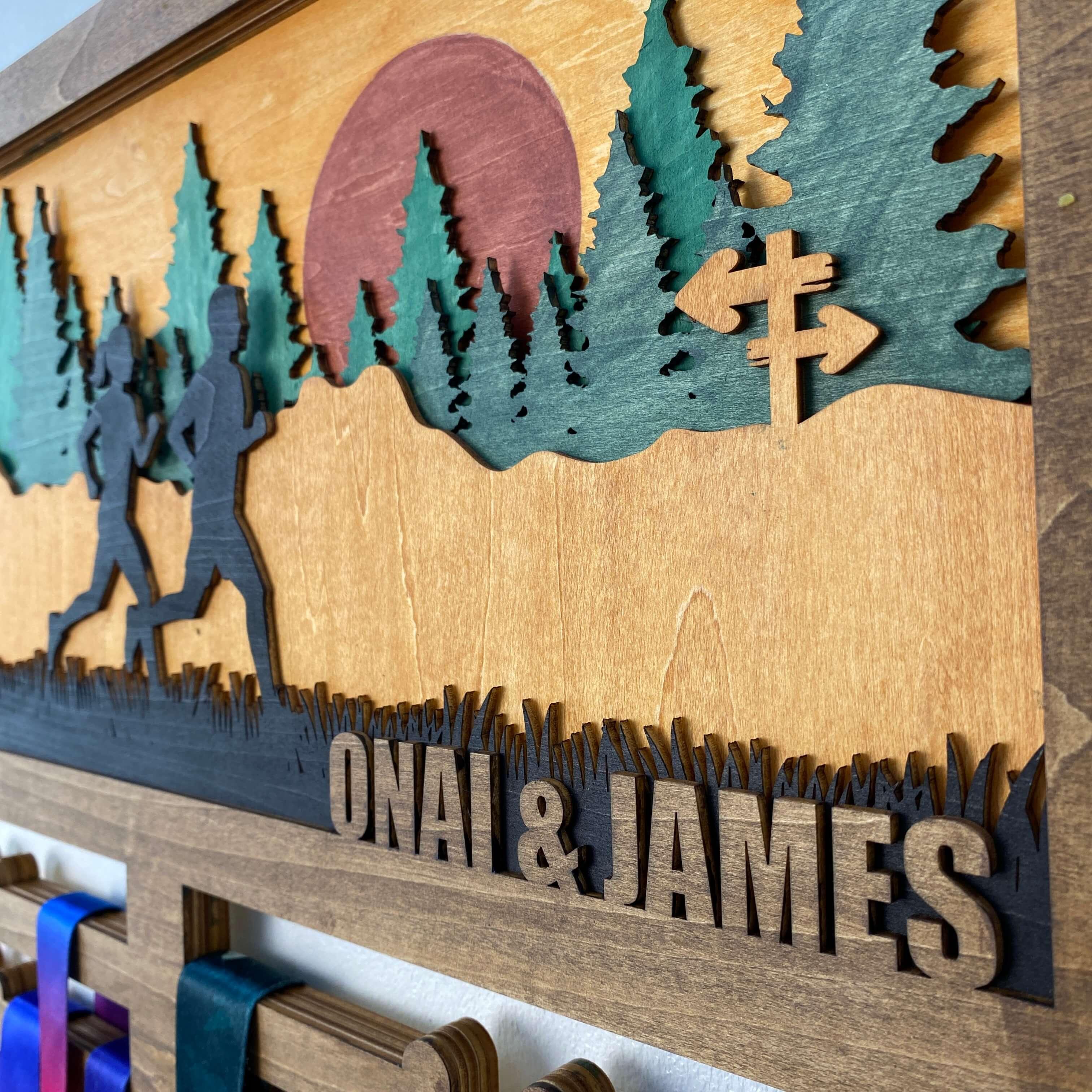 Custom Wooden Medal Hanger for Running, Cycling & Hiking | Personalized Medal Display | ChampionHanger - Champion Hanger