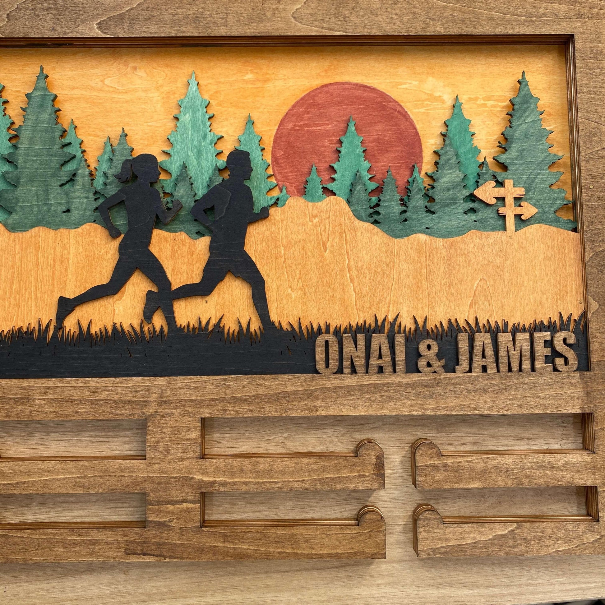 Custom Wooden Medal Hanger for Running, Cycling & Hiking | Personalized Medal Display | ChampionHanger - Champion Hanger