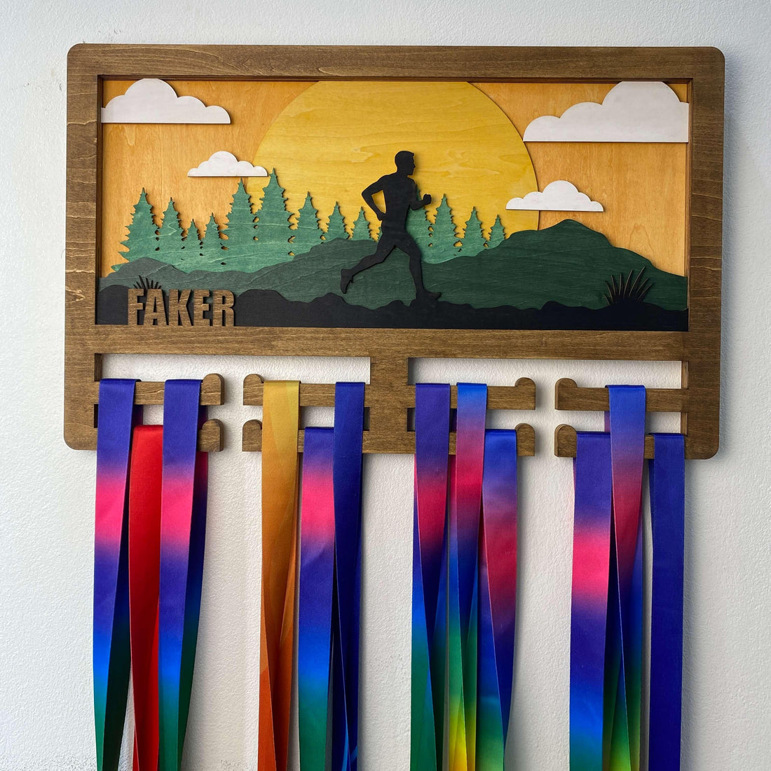Personalized Wooden Medal Hanger for Running, Cycling & Hiking – Custom Name Display | ChampionHanger - Champion Hanger