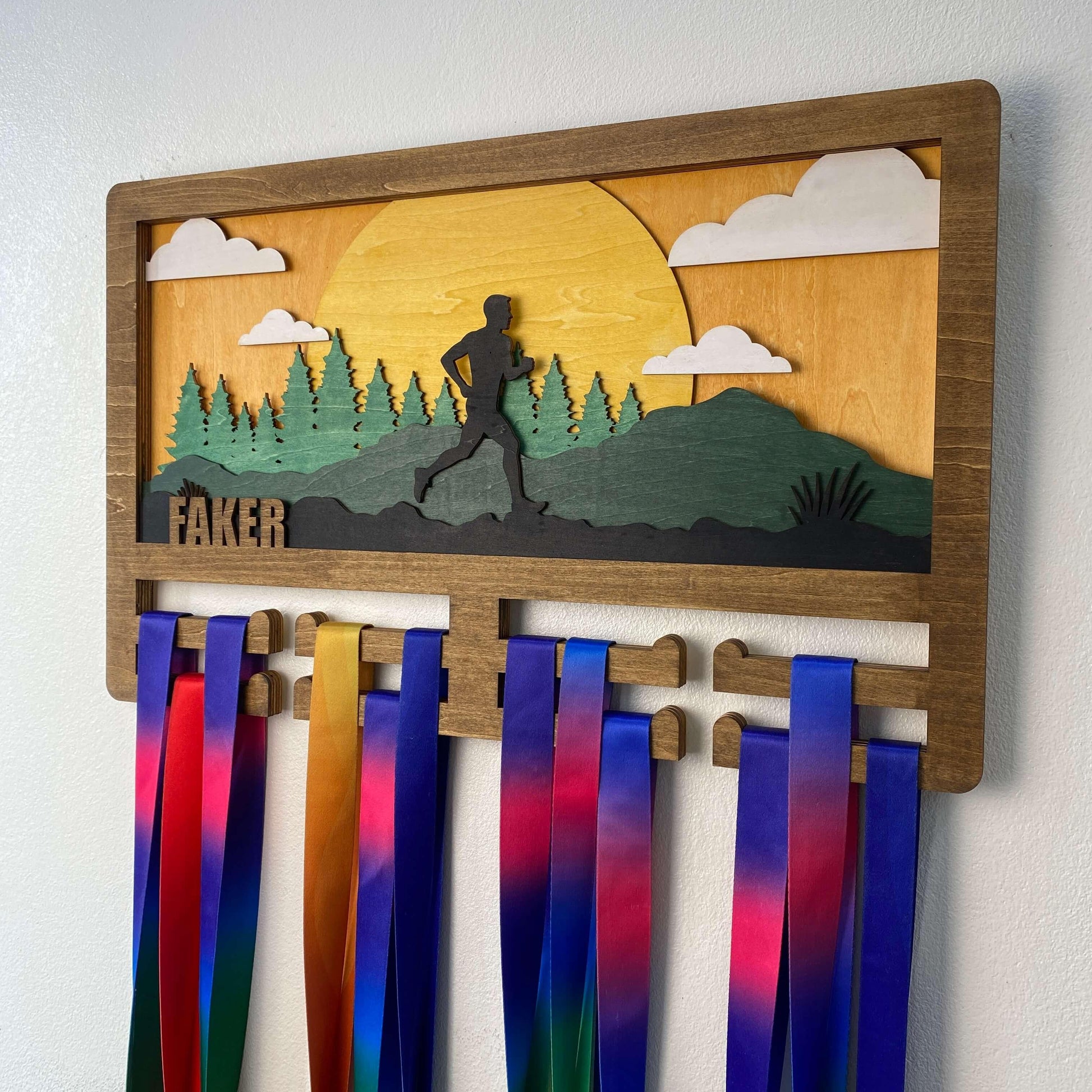 Personalized Wooden Medal Hanger for Running, Cycling & Hiking – Custom Name Display | ChampionHanger - Champion Hanger