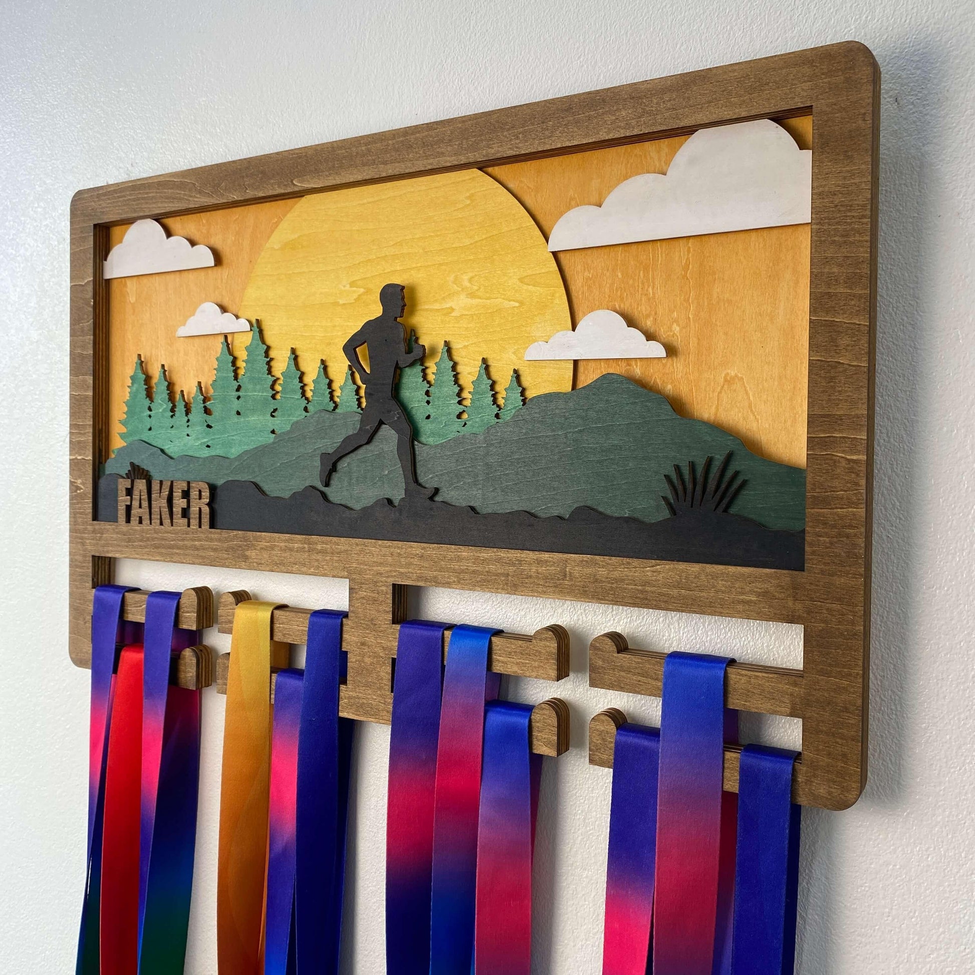 Personalized Wooden Medal Hanger for Running, Cycling & Hiking – Custom Name Display | ChampionHanger - Champion Hanger