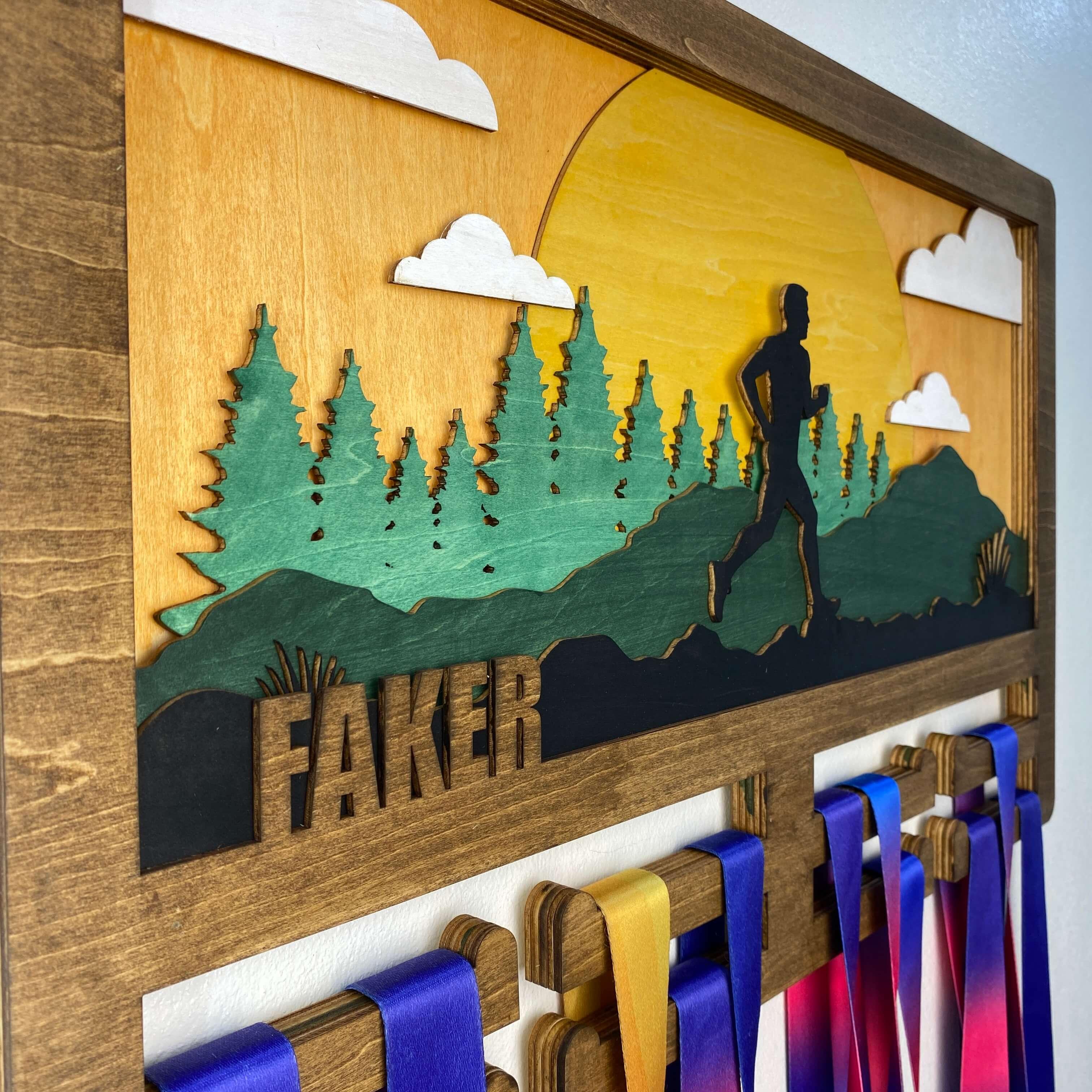 Personalized Wooden Medal Hanger for Running, Cycling & Hiking – Custom Name Display | ChampionHanger - Champion Hanger