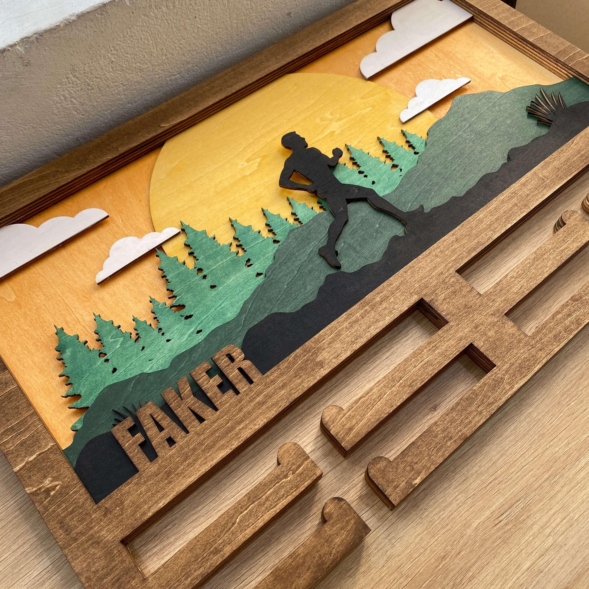 Personalized Wooden Medal Hanger for Running, Cycling & Hiking – Custom Name Display | ChampionHanger - Champion Hanger