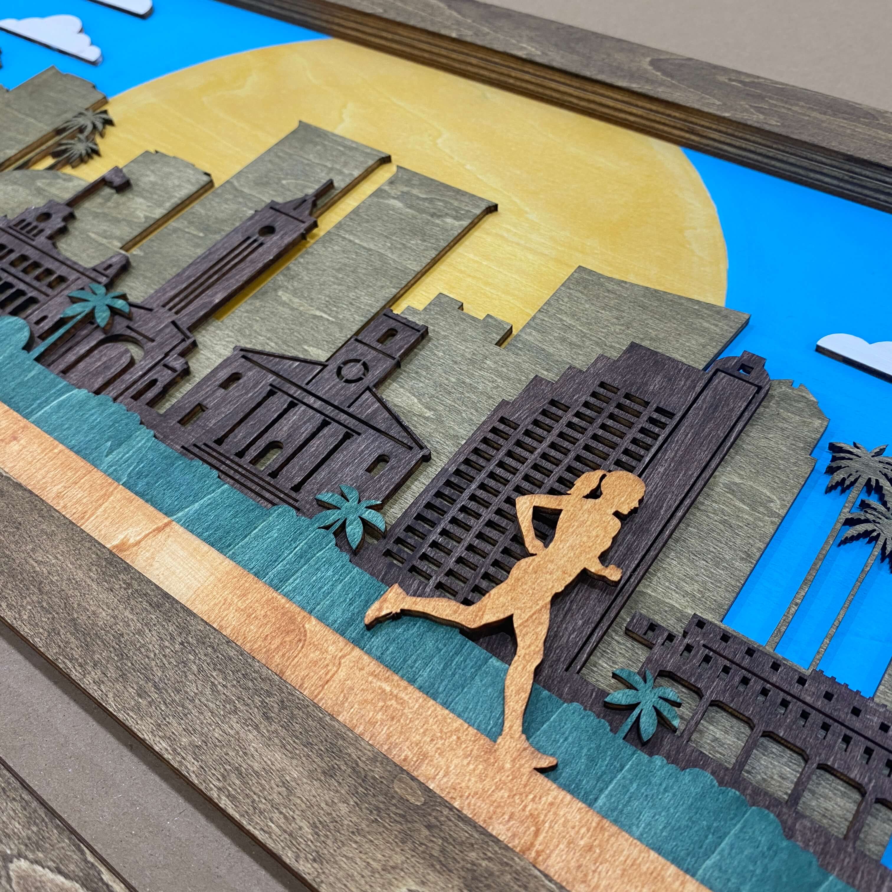 Personalized Wooden Medal Hanger with Honolulu City Design – Custom Running Medal Holder Gift | Championhanger