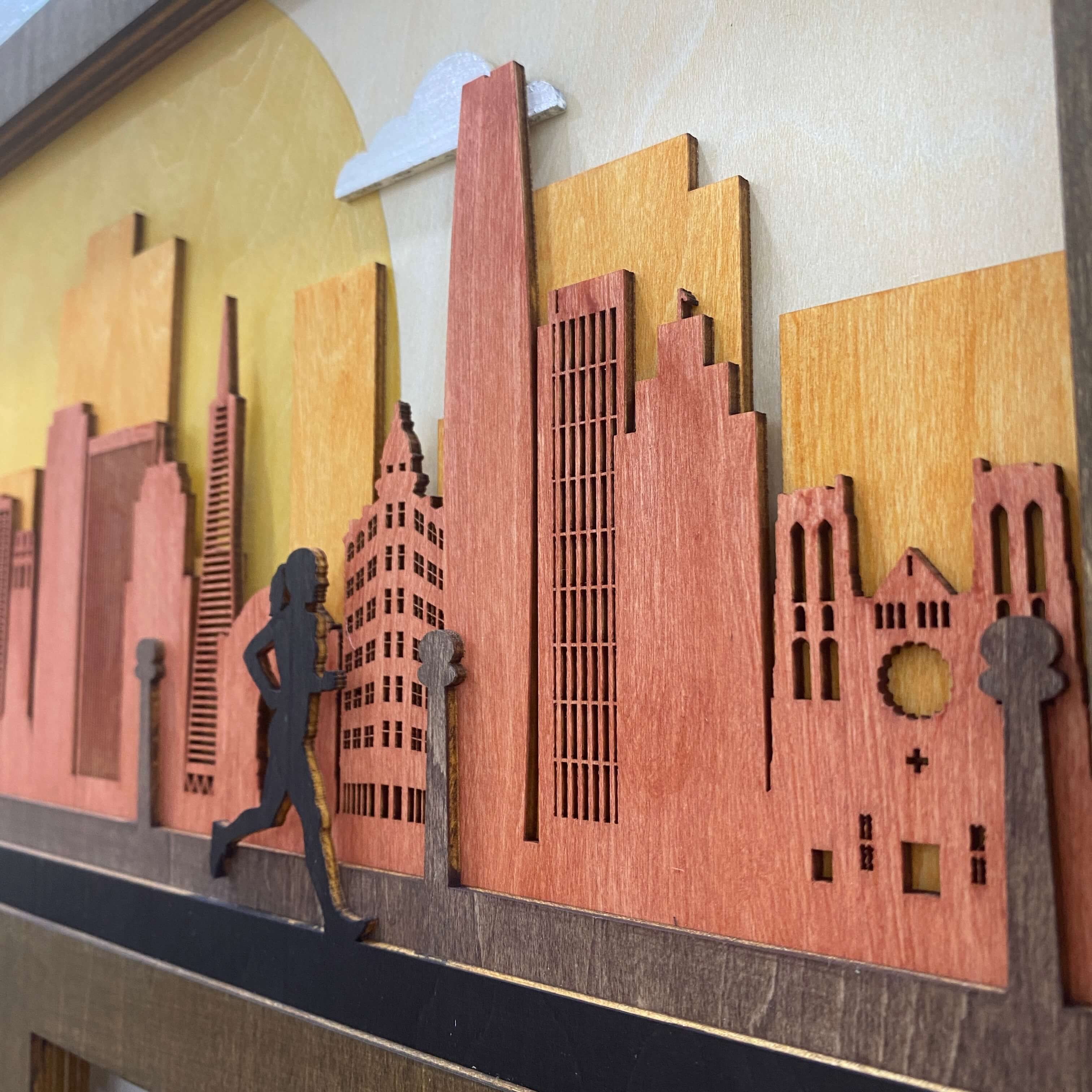 Personalized Wooden Medal Hanger – San Francisco City Design | Custom Running Medal Holder | Championhanger