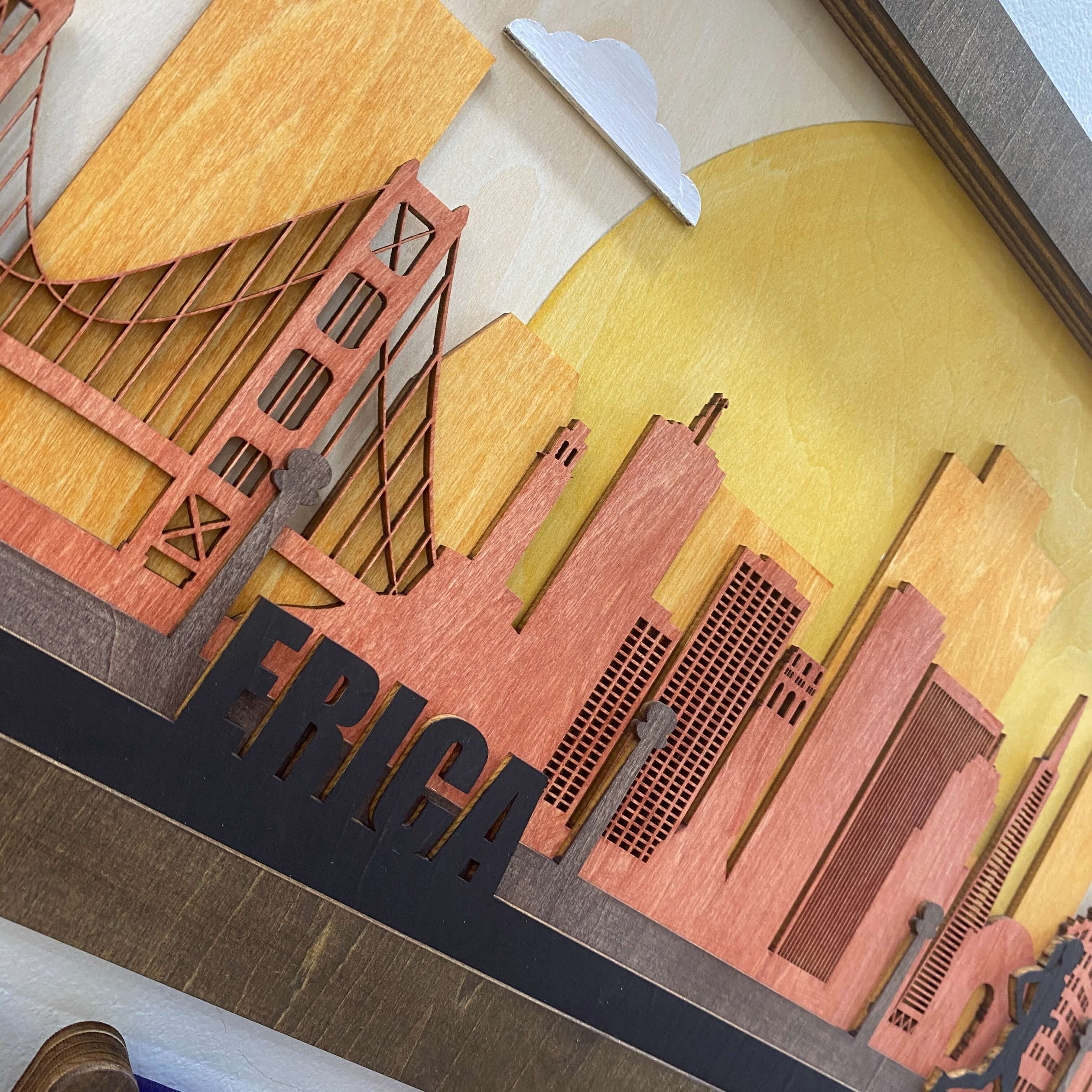 Personalized Wooden Medal Hanger – San Francisco City Design | Custom Running Medal Holder | Championhanger