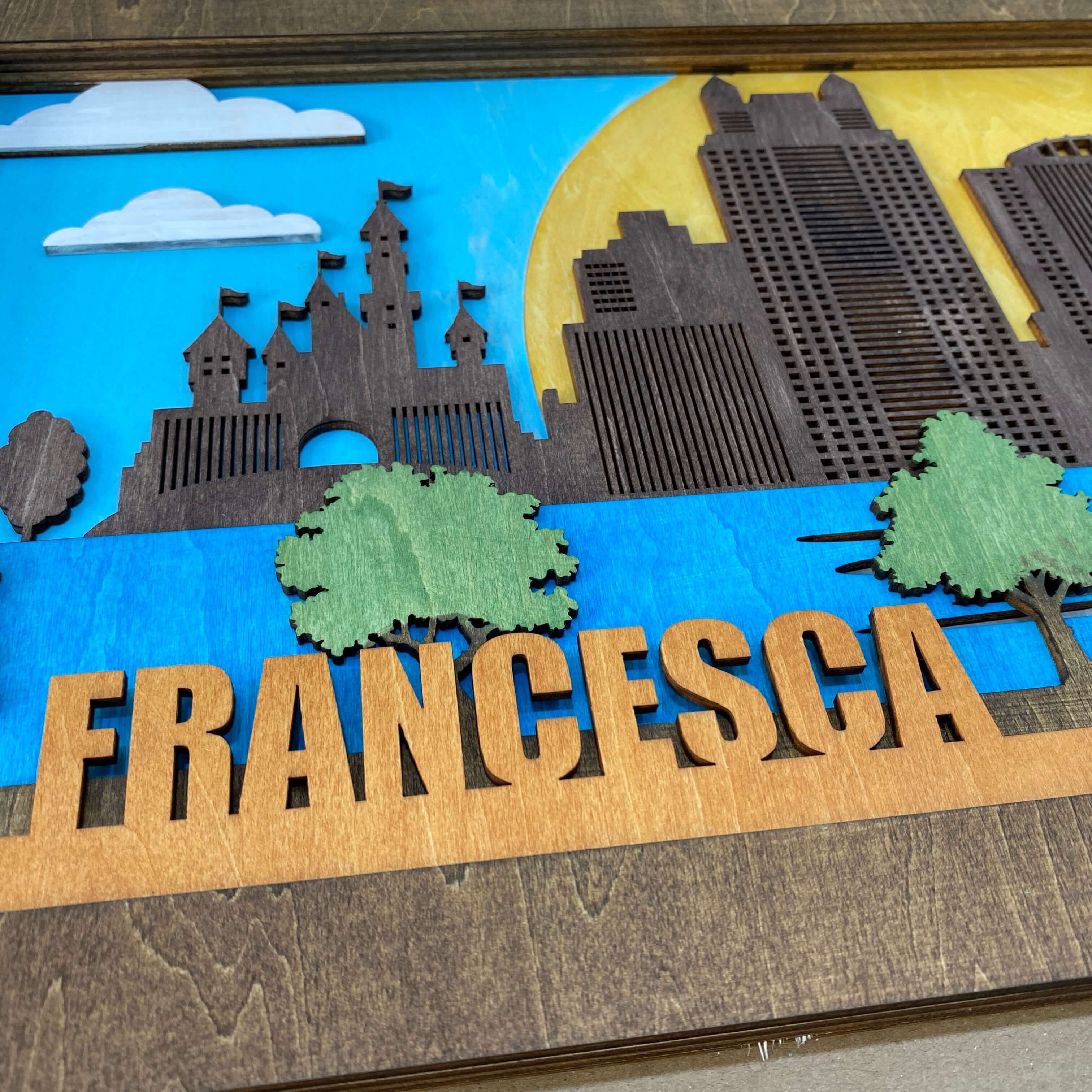 Personalized Wooden Running Medal Hanger – Orlando Florida City Design | Custom Name Gift for Runners | Championhanger