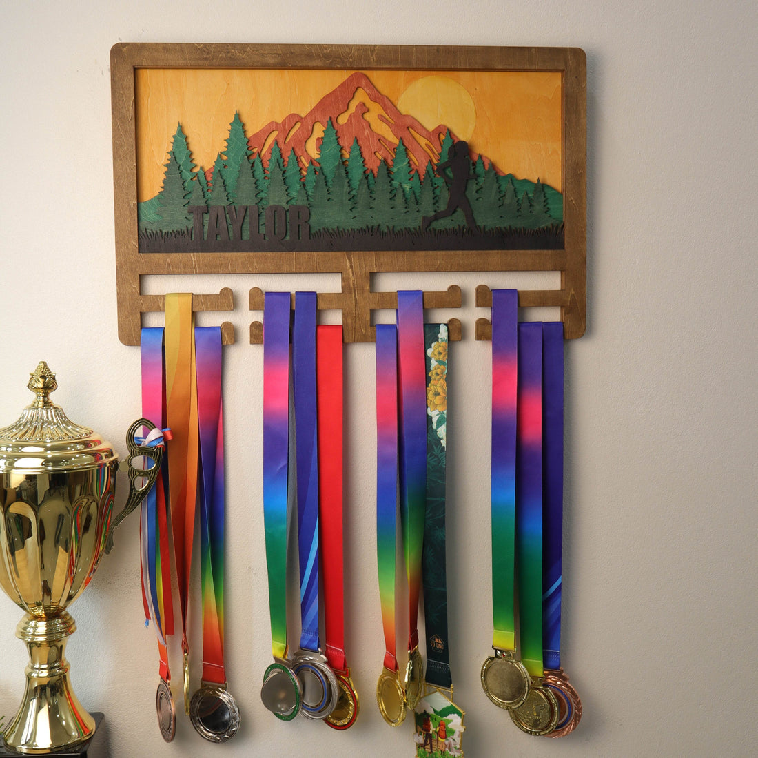Personalized Mountain Runner Medal Holder – ChampionHanger running gifts - Champion Hanger