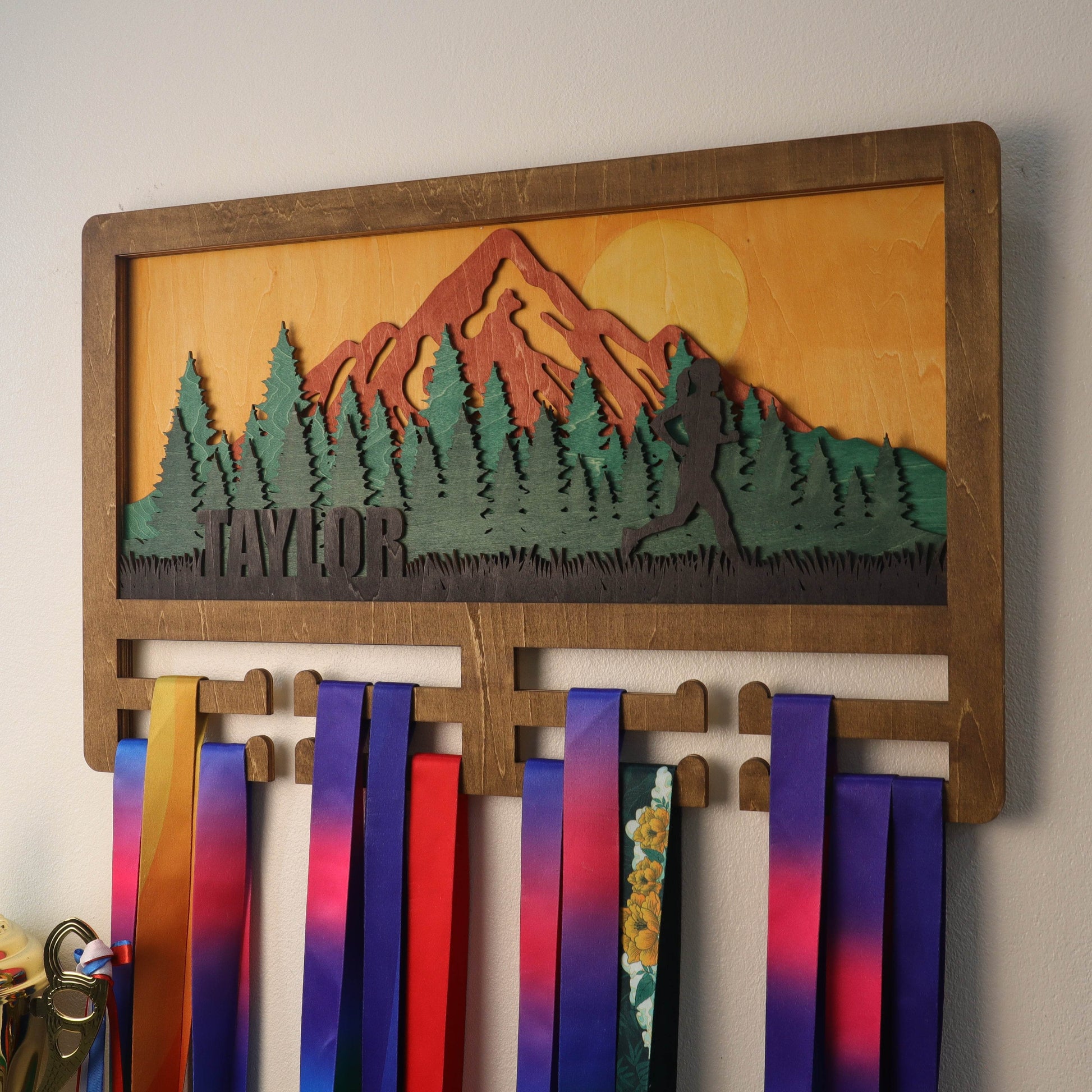 Personalized Mountain Runner Medal Holder – ChampionHanger running gifts - Champion Hanger