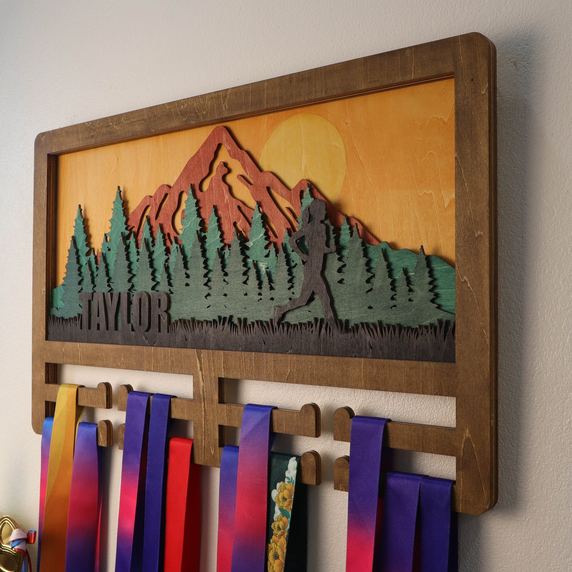 Personalized Mountain Runner Medal Holder – ChampionHanger running gifts - Champion Hanger