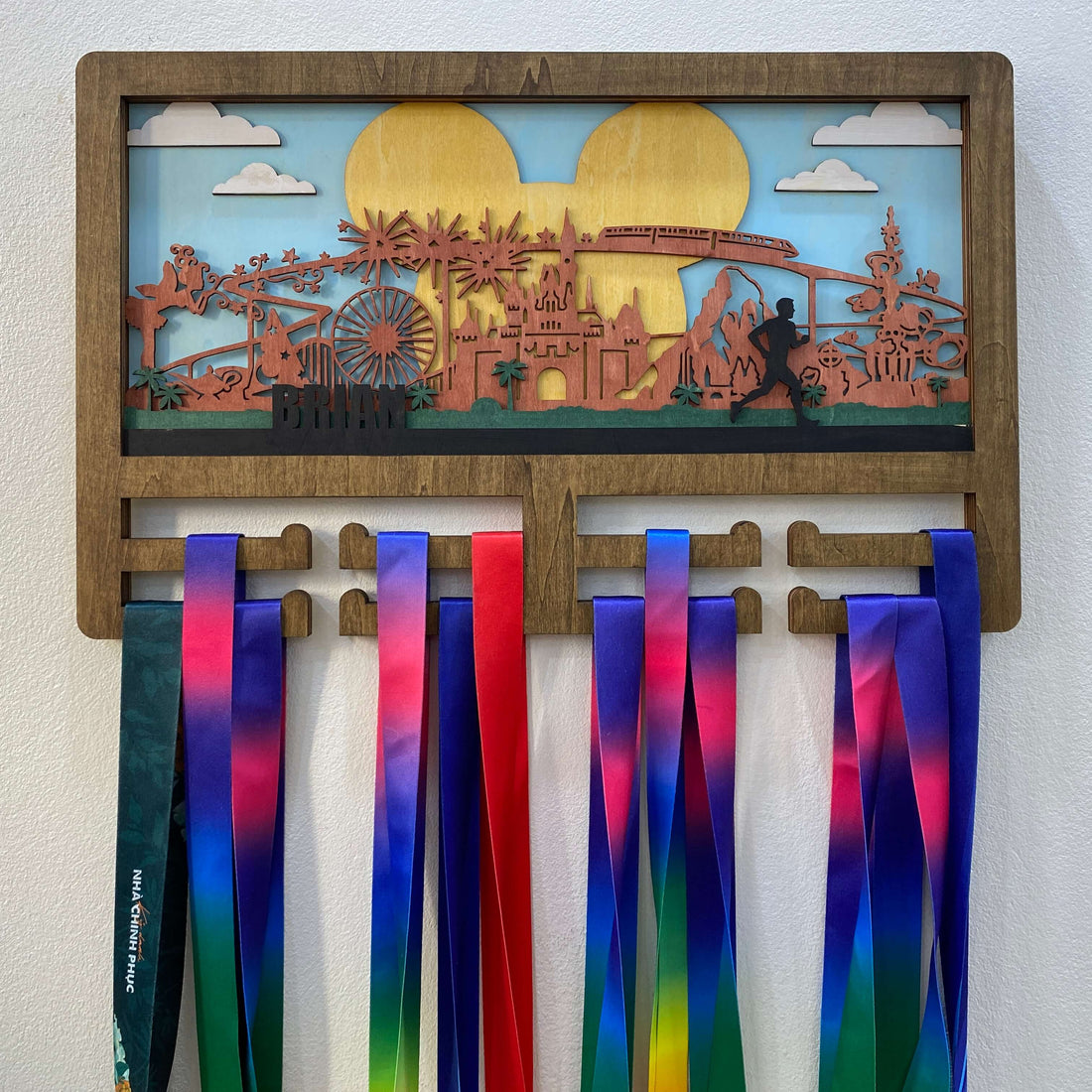 Personalized Wooden Marathon Medal Hanger – “Every Mile Is Magic” Fairy Park Inspired Design | Championhanger