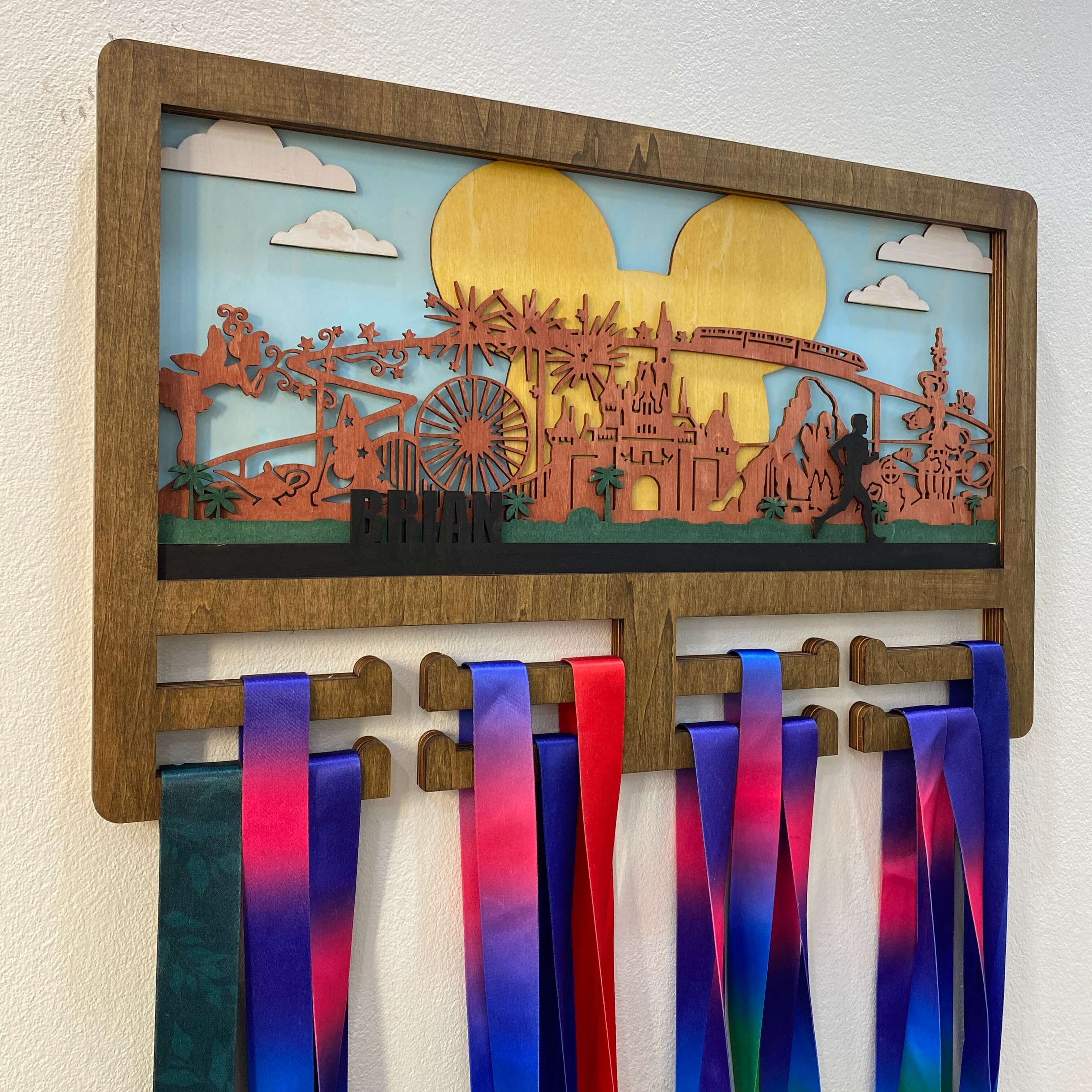 Personalized Wooden Marathon Medal Hanger – “Every Mile Is Magic” Fairy Park Inspired Design | Championhanger
