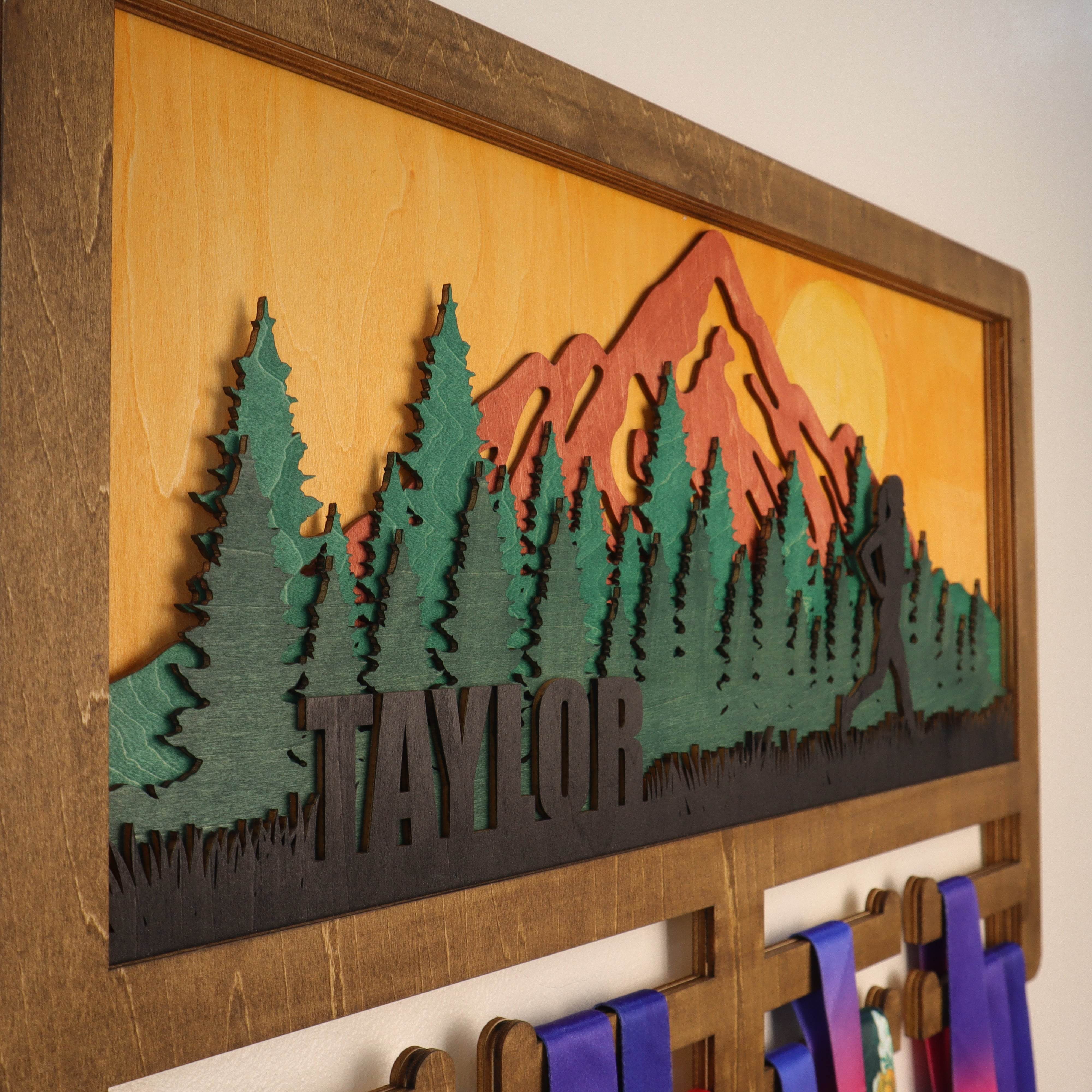 Personalized Mountain Runner Medal Holder – ChampionHanger running gifts - Champion Hanger