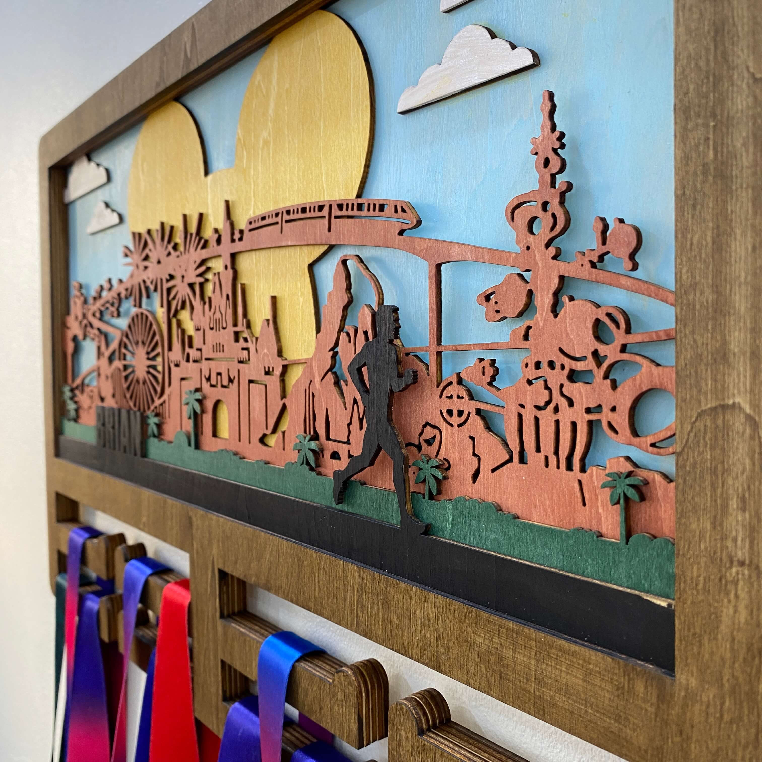 Personalized Wooden Marathon Medal Hanger – “Every Mile Is Magic” Fairy Park Inspired Design | Championhanger