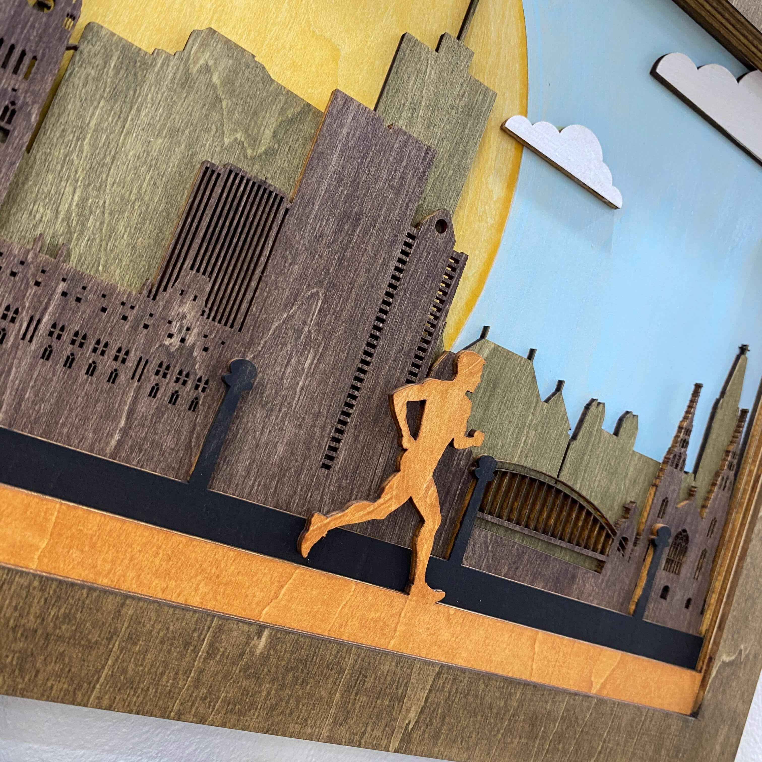Personalized Wooden Medal Hanger – Running & Cycling | Ottawa City Design | Custom Name Medal Display by Championhanger