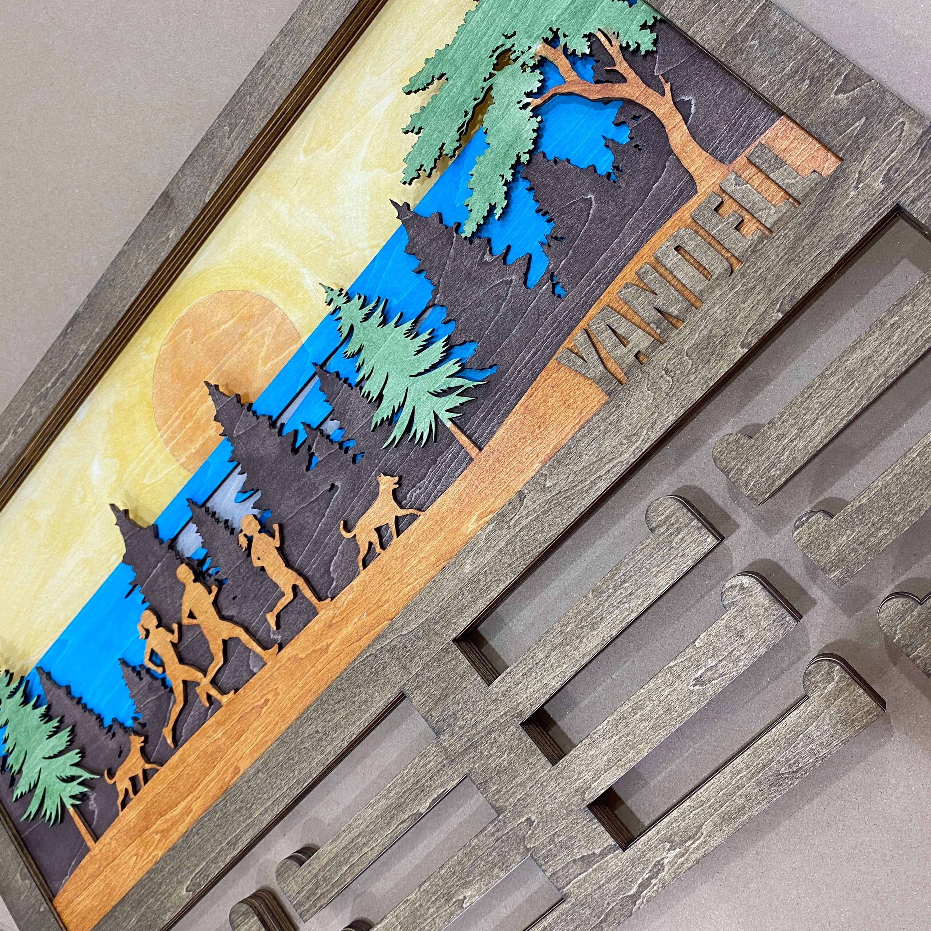Personalized Wooden Medal Hanger for Running & Cycling Athletes | Custom Name Medal Display | Championhanger