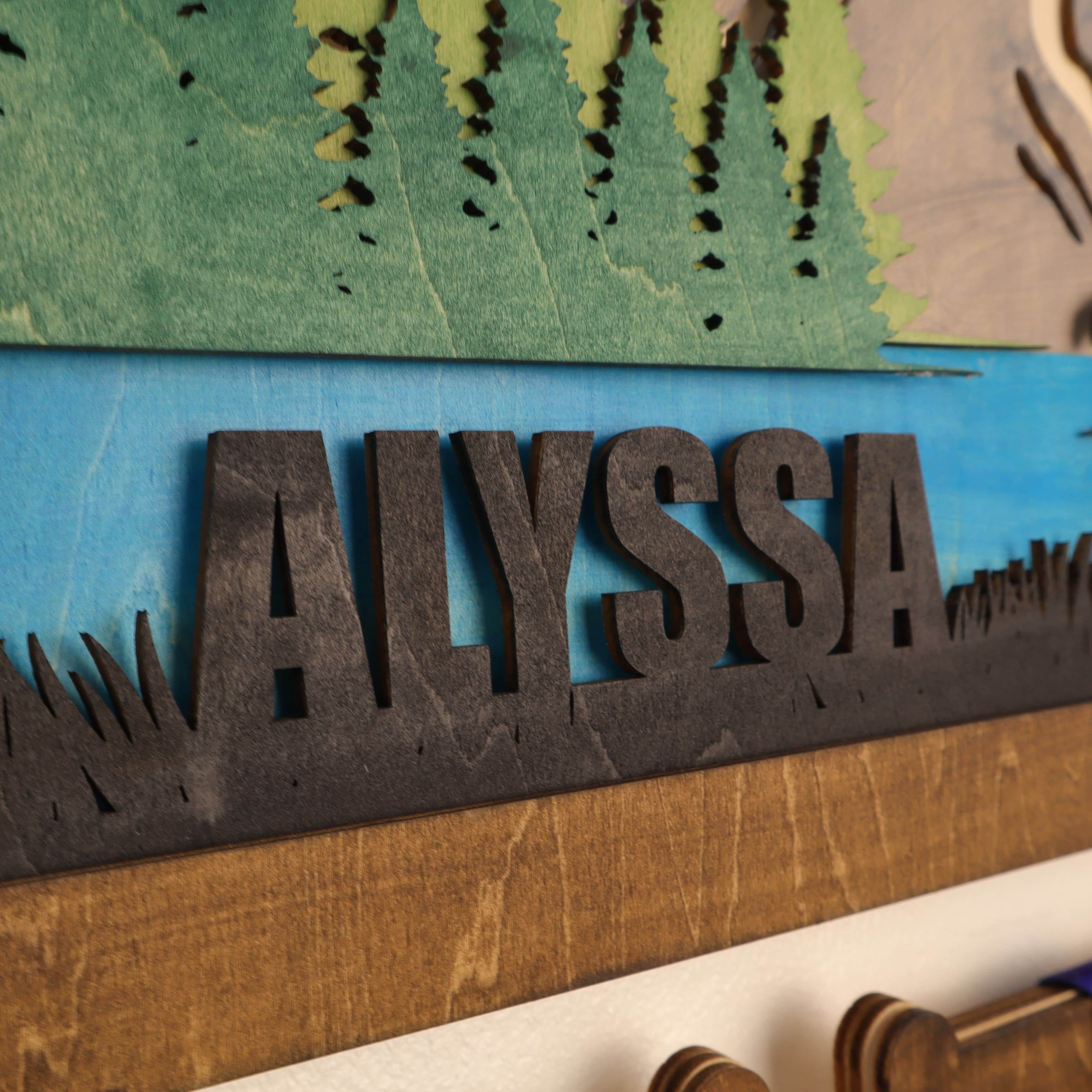 Personalized Swimming Medal Holder – Custom Medal Display Rack for Swimmers – Champion Hanger Gifts - Champion Hanger