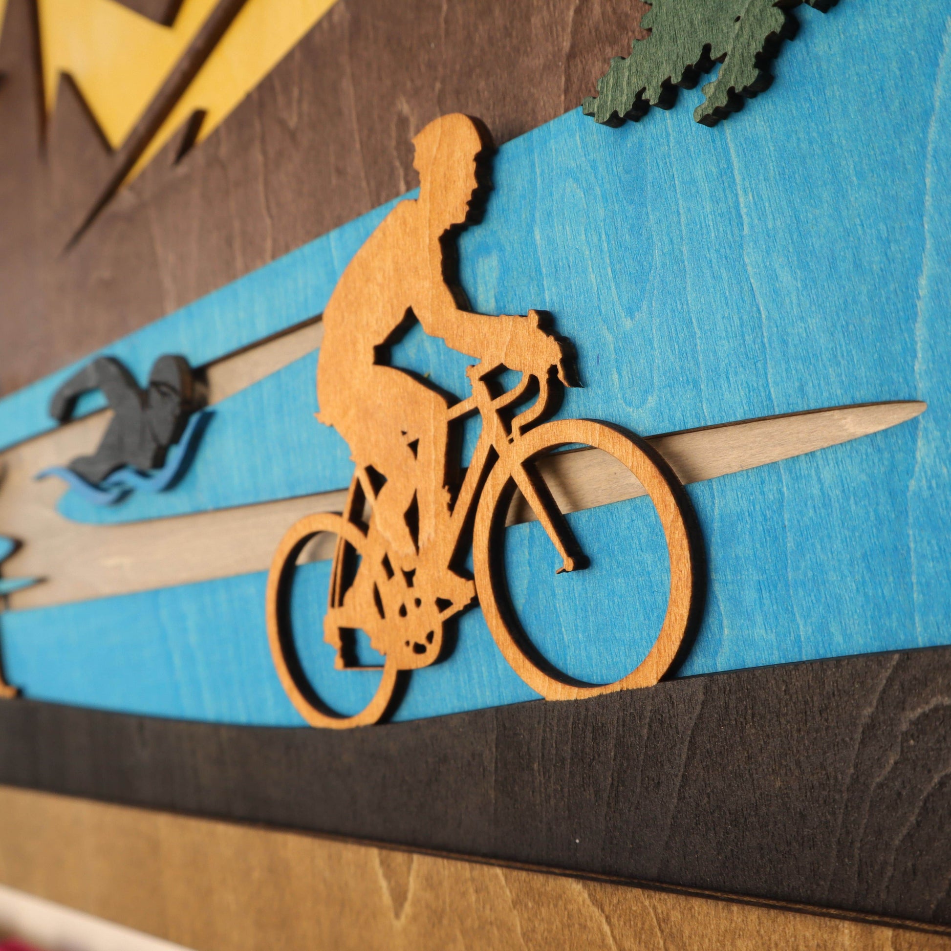 Personalized Wooden Triathlon Medal Hanger with Custom Name | Unique Gifts for Triathletes | Champion Display Rack - Champion Hanger