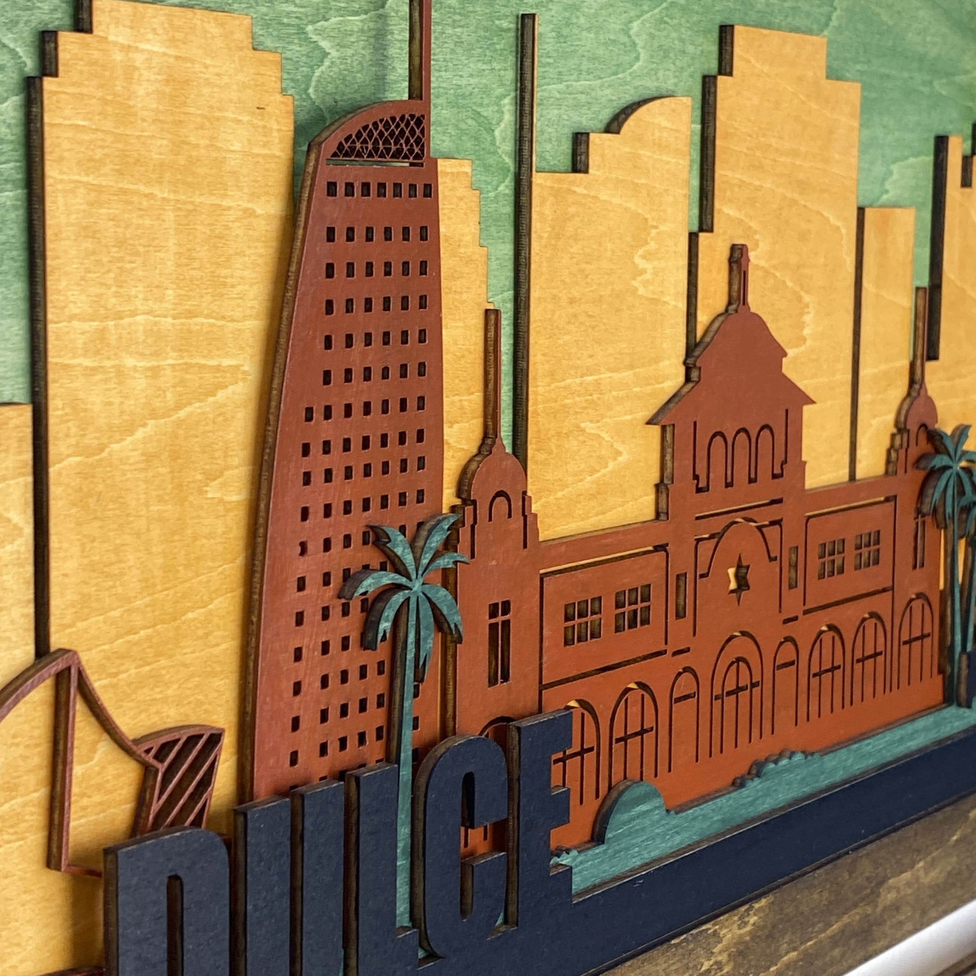 Personalized Los Angeles Skyline Wooden Medal Hanger – ChampionHanger running gifts - Champion Hanger