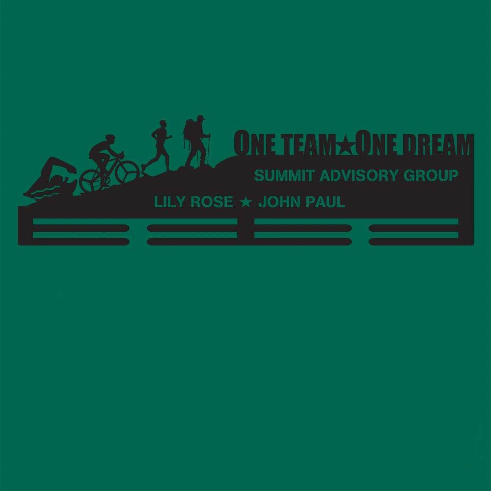 One Team One Dream Custom Medal Hanger for Runners – Stainless Steel Display Rack - Champion Hanger