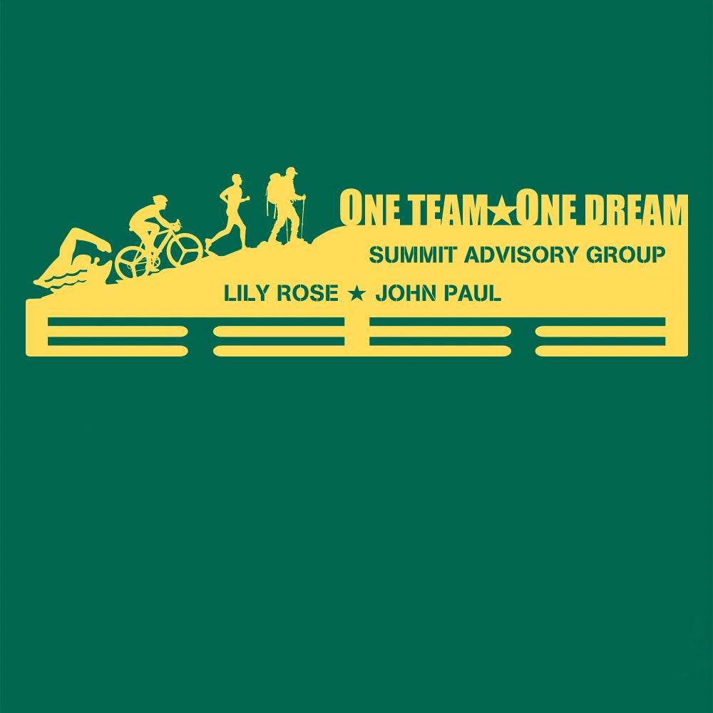 One Team One Dream Custom Medal Hanger for Runners – Stainless Steel Display Rack - Champion Hanger