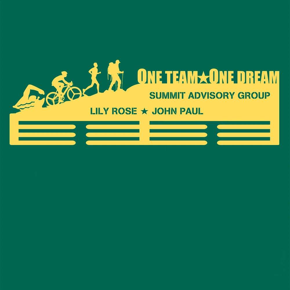 One Team One Dream Custom Medal Hanger for Runners – Stainless Steel Display Rack - Champion Hanger