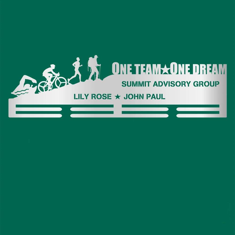 One Team One Dream Custom Medal Hanger for Runners – Stainless Steel Display Rack - Champion Hanger