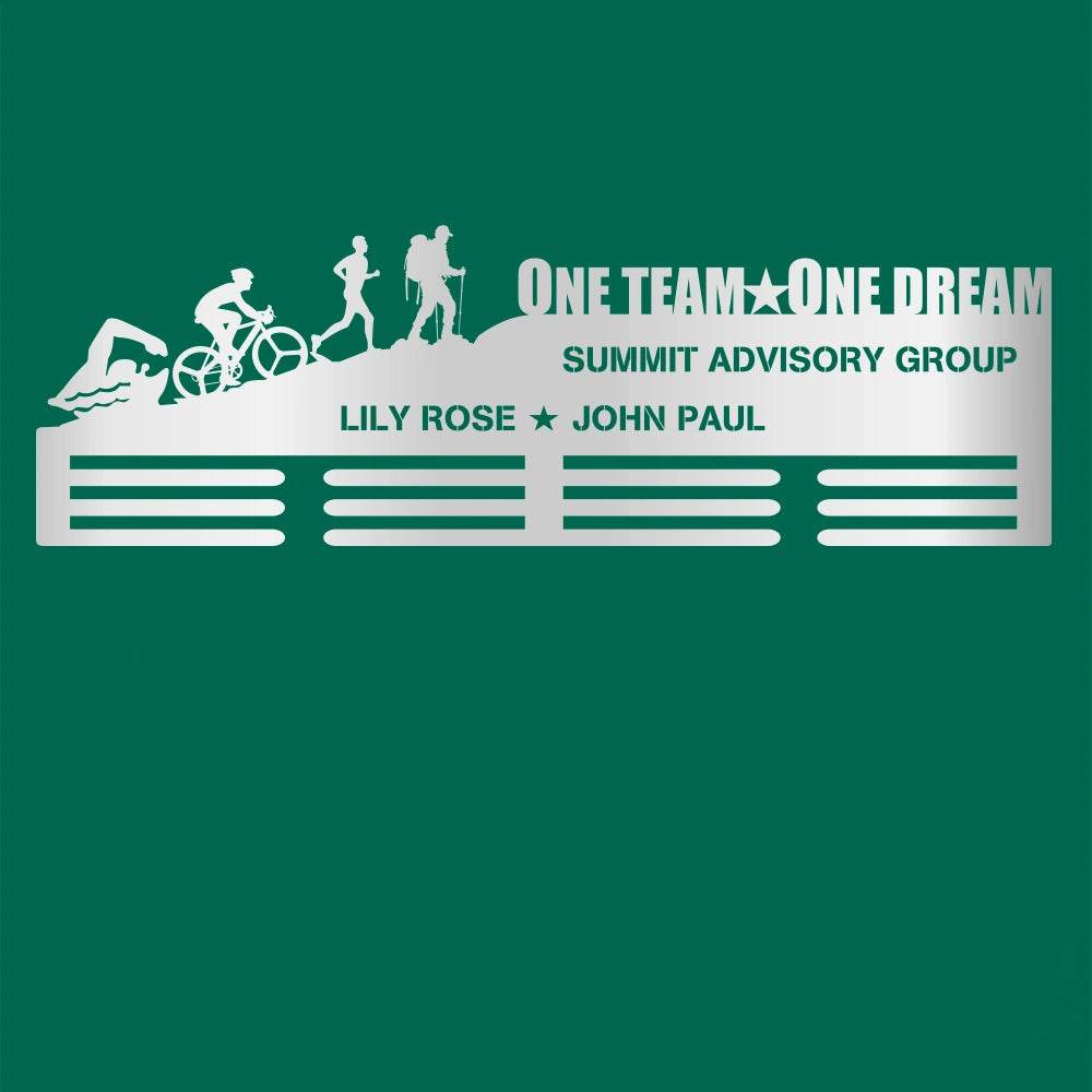 One Team One Dream Custom Medal Hanger for Runners – Stainless Steel Display Rack - Champion Hanger