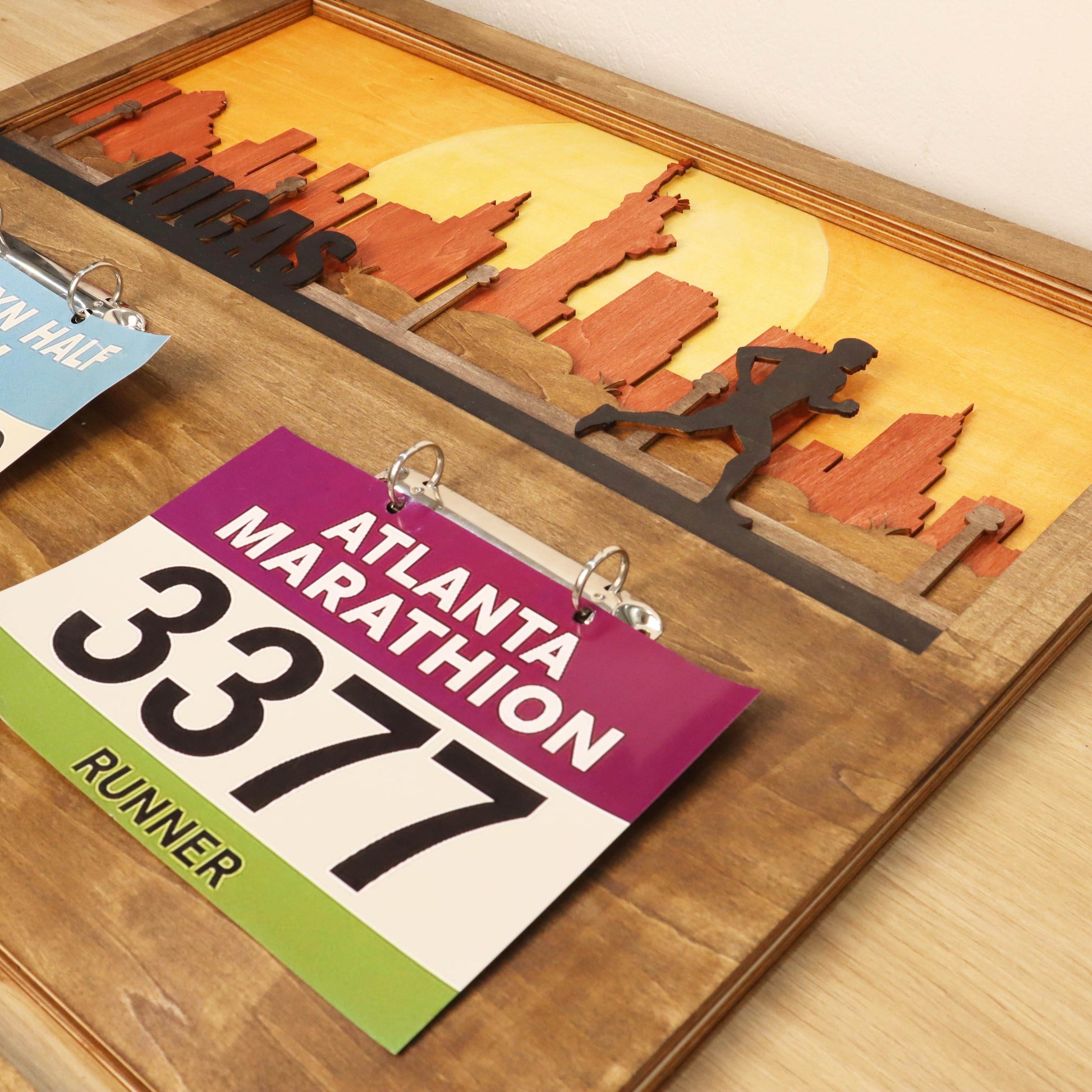 New York City Custom Wooden Marathon Display – Wooden Medal hanger , ChampionHanger running gifts - Champion Hanger