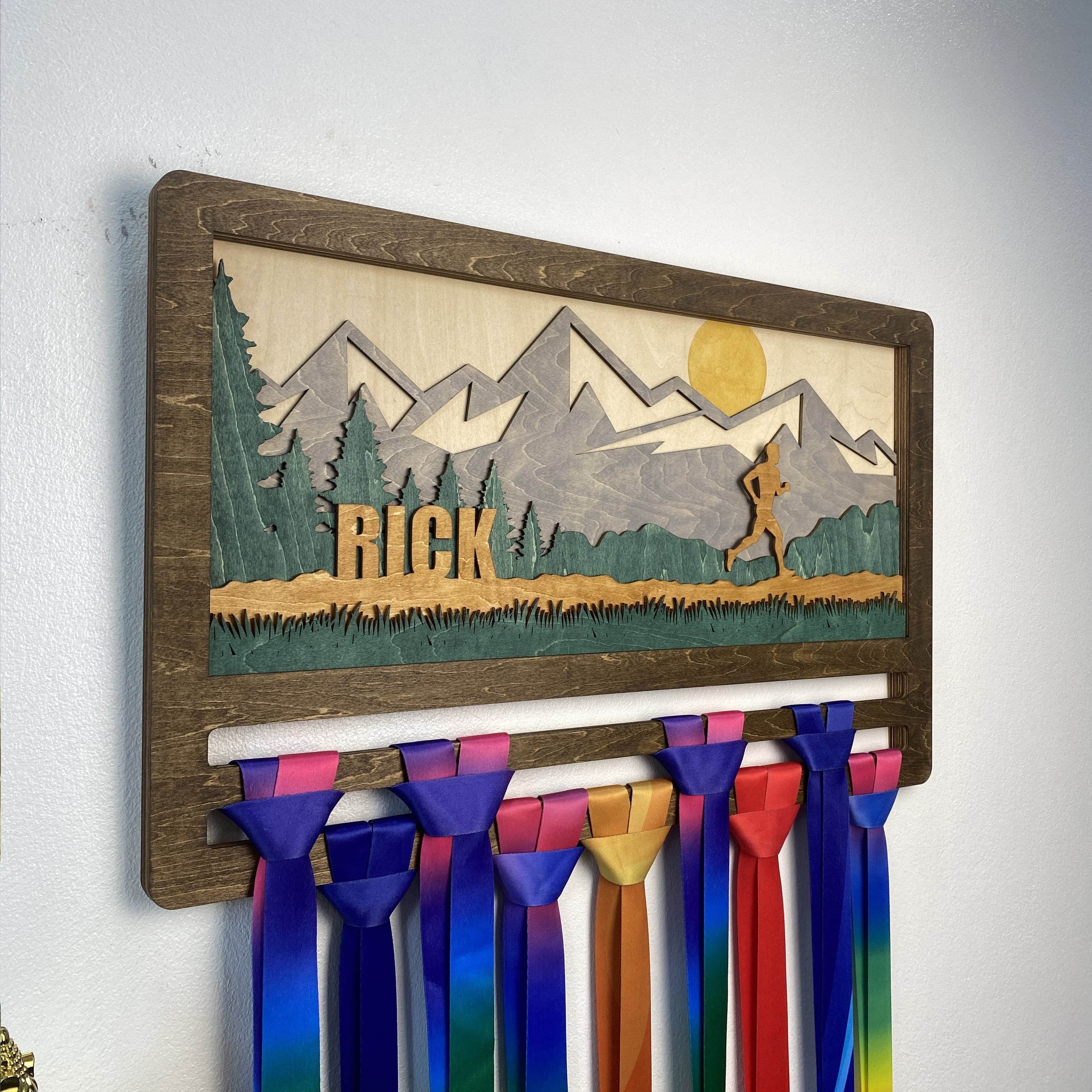 Personalized Medal Display Rack for Runners, Athletes & Sports Awards, ChampionHanger Running Gifts - Champion Hanger
