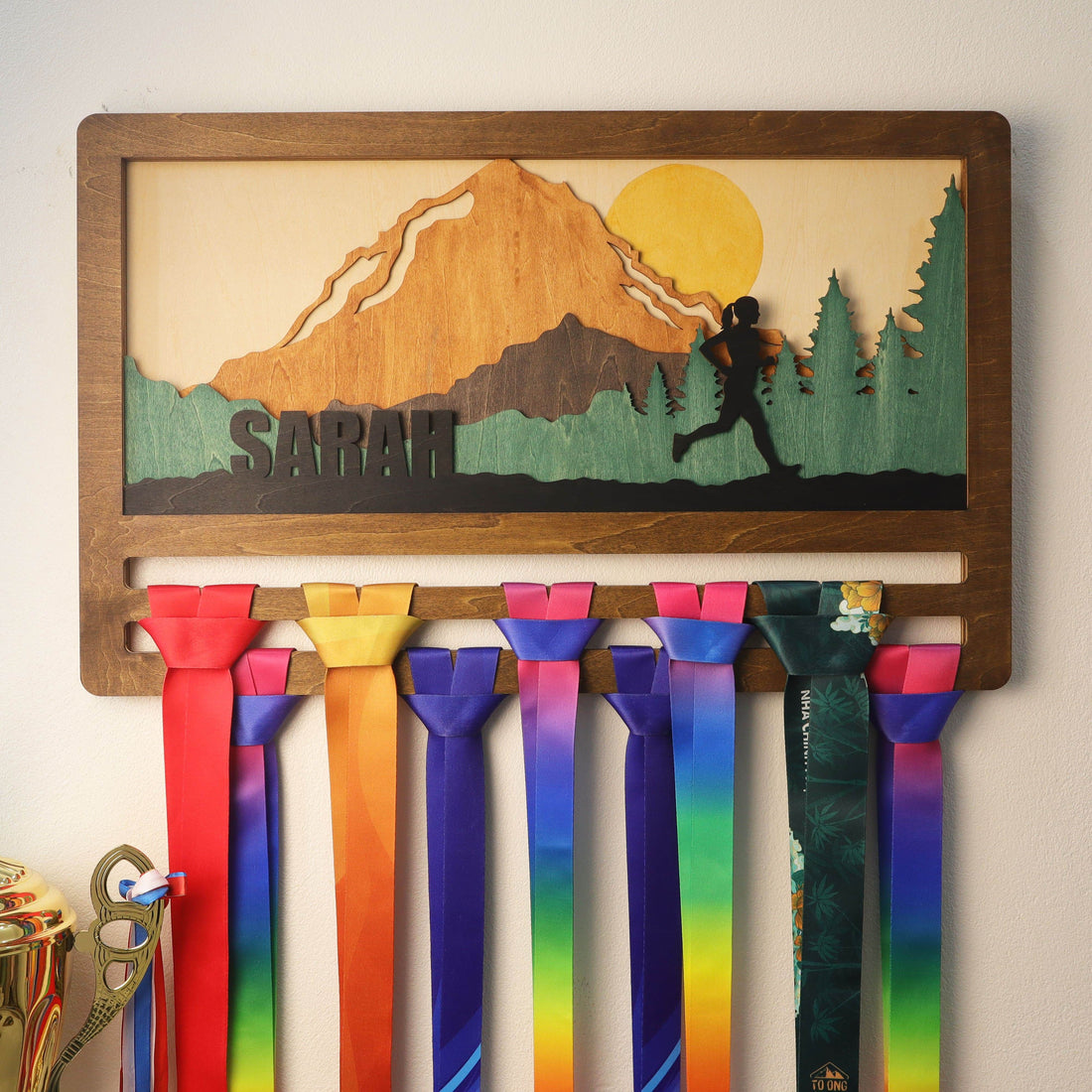 Personalized Mountain Runner Medal Holder – ChampionHanger running gifts - Champion Hanger