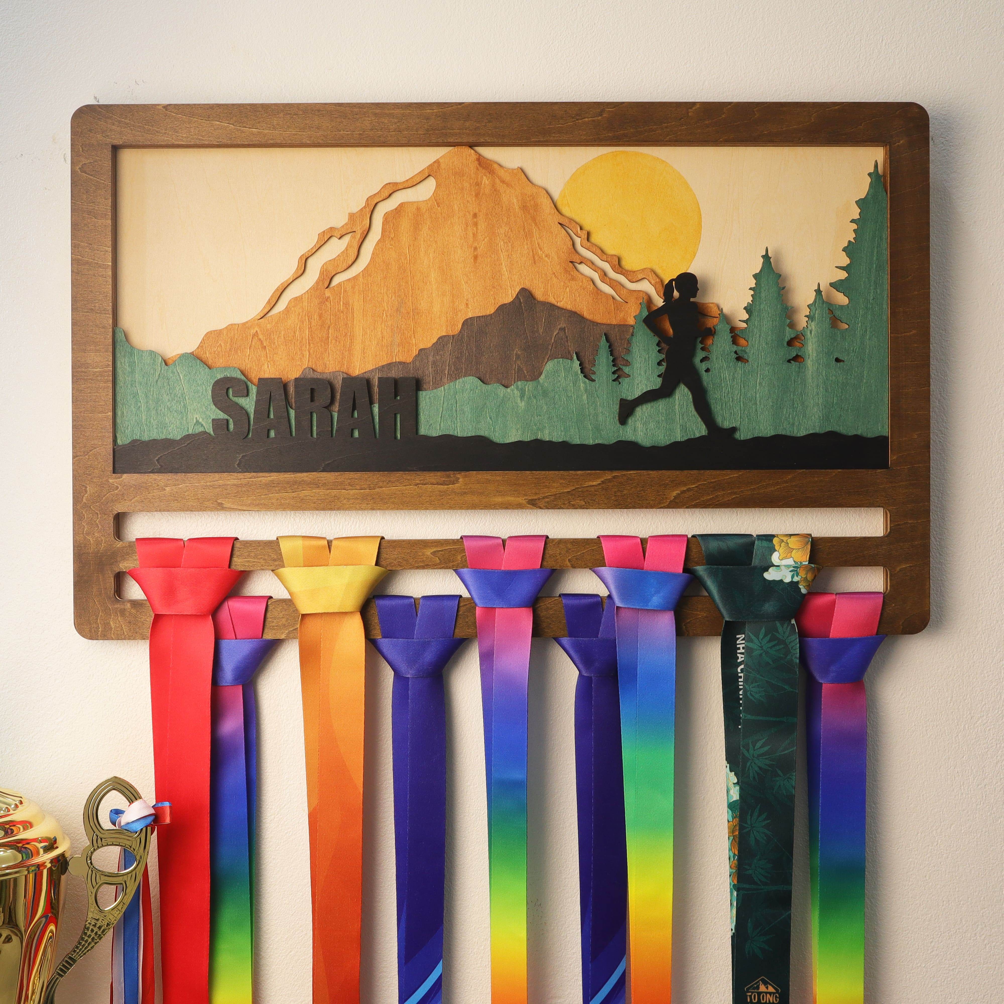 Personalized Mountain Runner Medal Holder – ChampionHanger running gifts - Champion Hanger