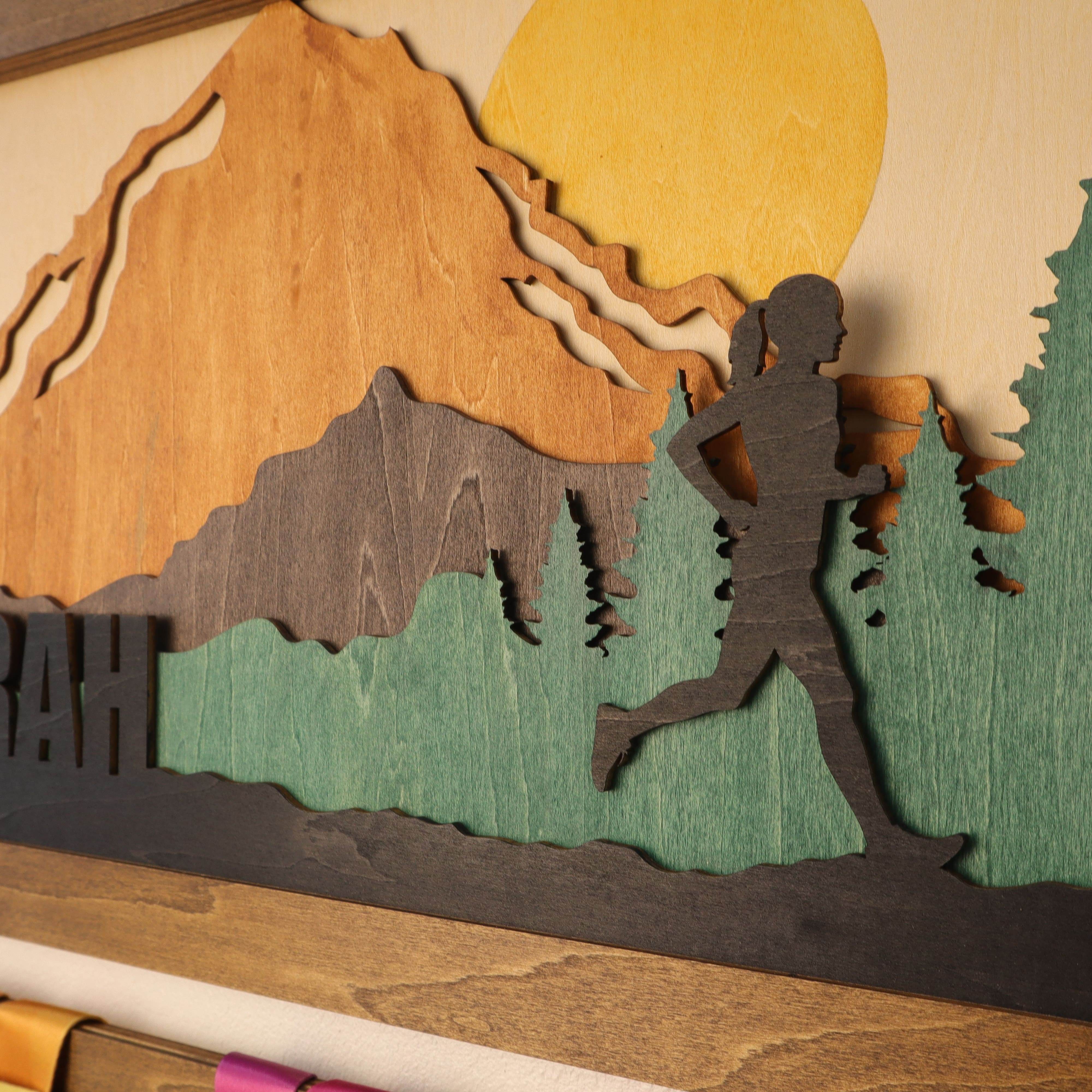 Personalized Mountain Runner Medal Holder – ChampionHanger running gifts - Champion Hanger