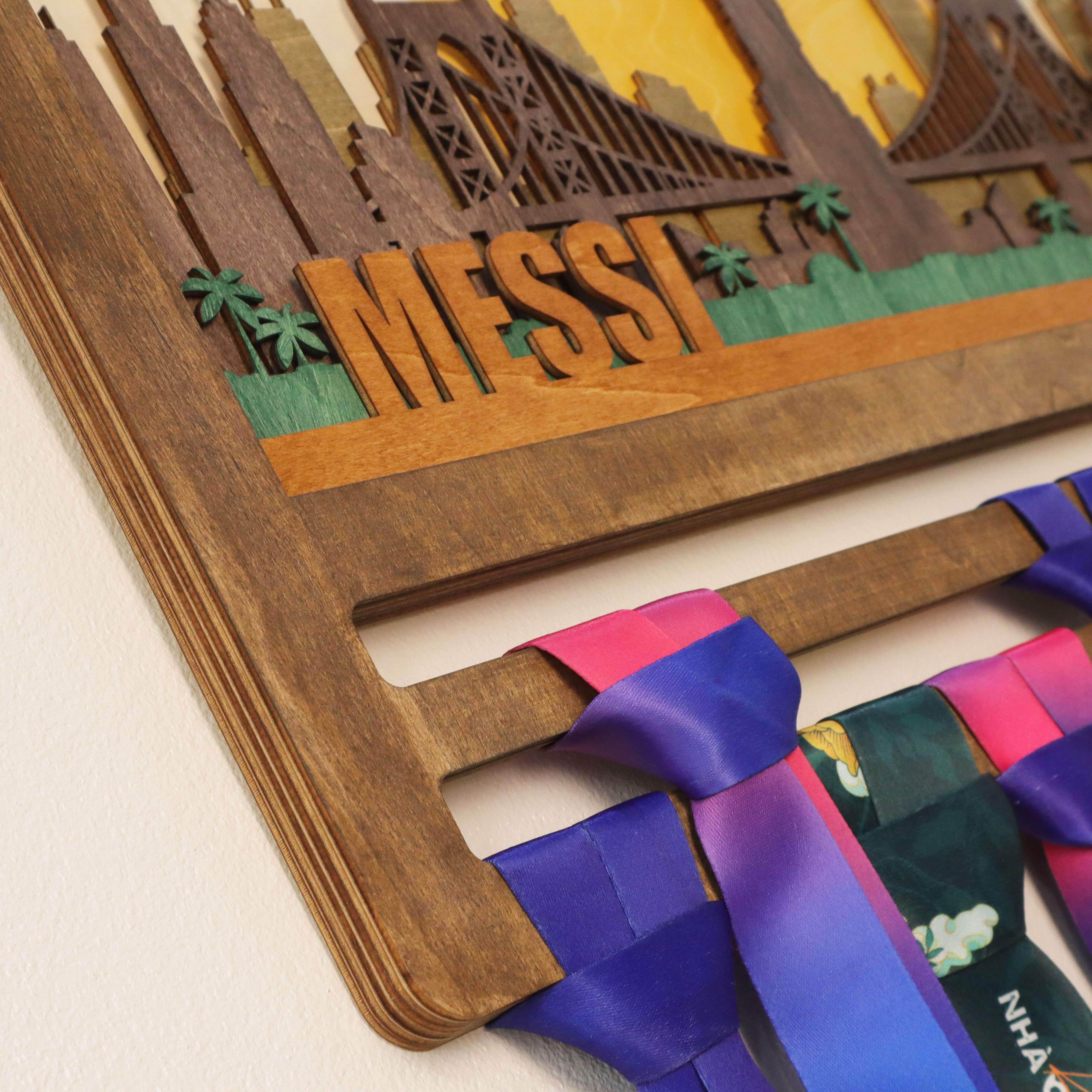 Personalized New York Skyline Medal Hanger, ChampionHanger running gifts - Champion Hanger