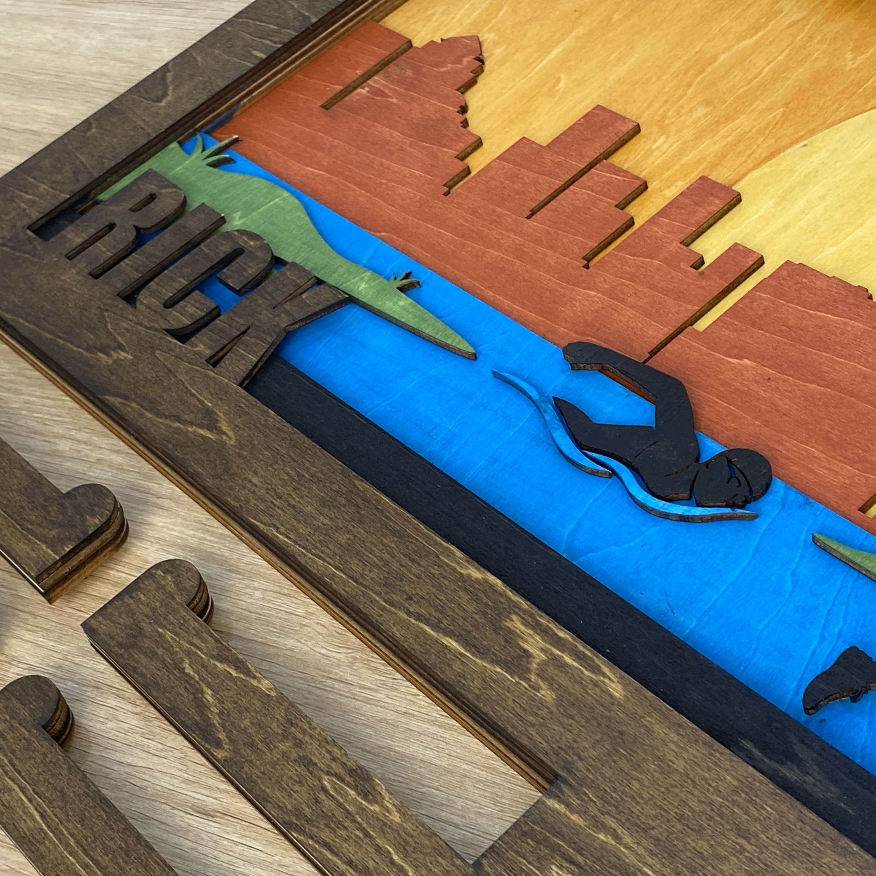 Personalized New York Skyline Triathlon Medal Holder, ChampionHanger Triathlon Gifts - Champion Hanger