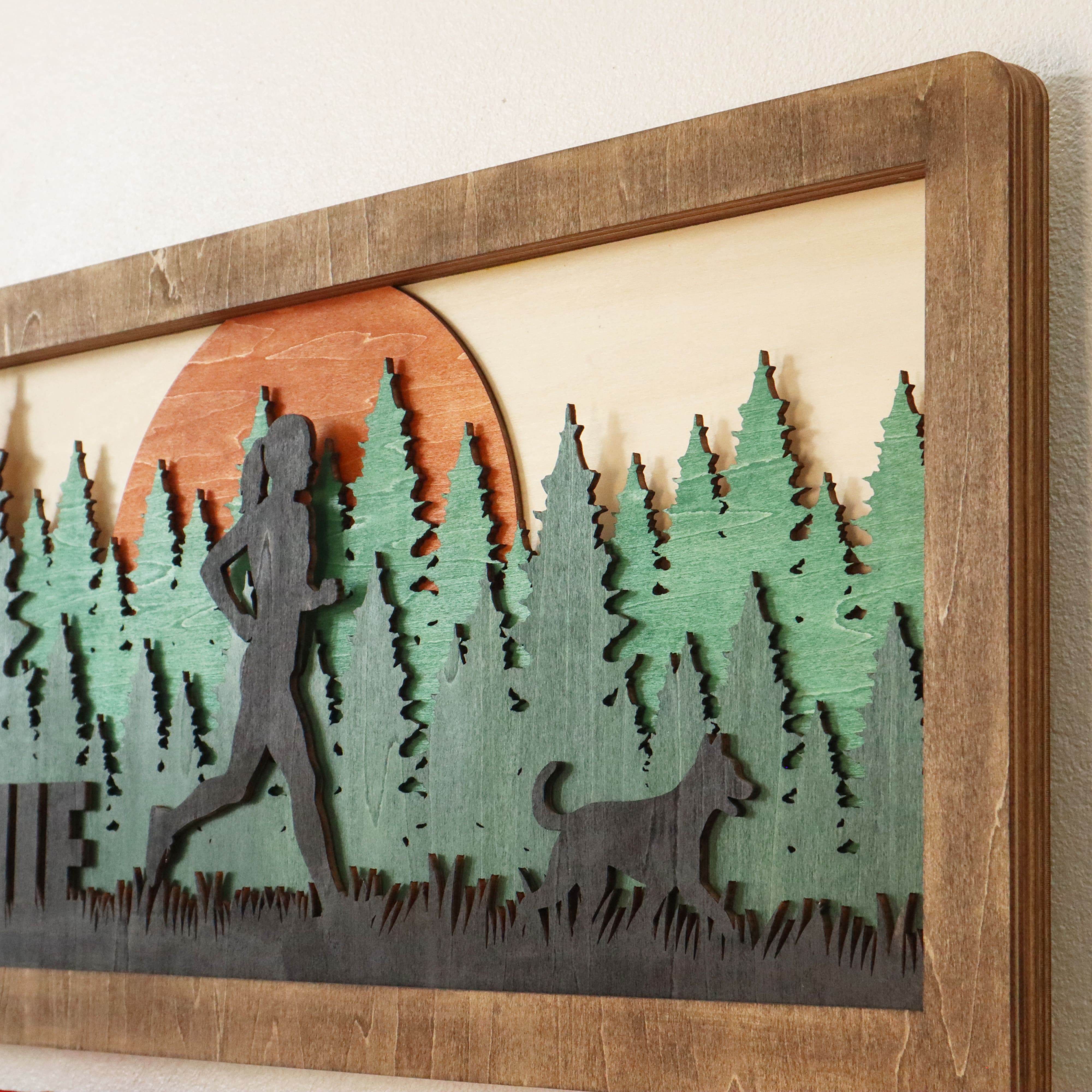 Personalized Running Medal Holder with Dog – Wooden Medal hanger , ChampionHanger running gifts - Champion Hanger