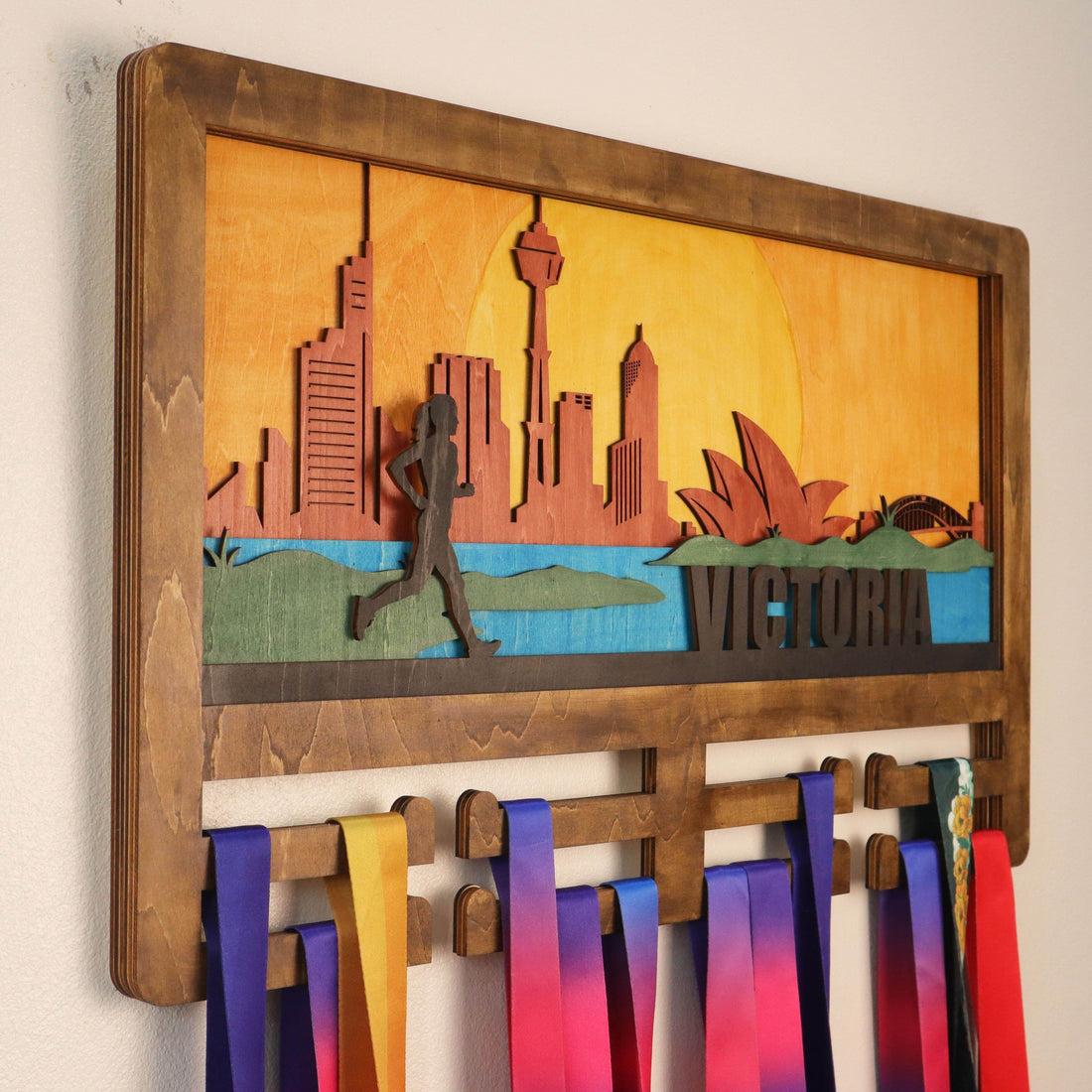 Personalized Sydney Australia Skyline Medal Hanger for Runners, ChampionHanger running gifts - Champion Hanger