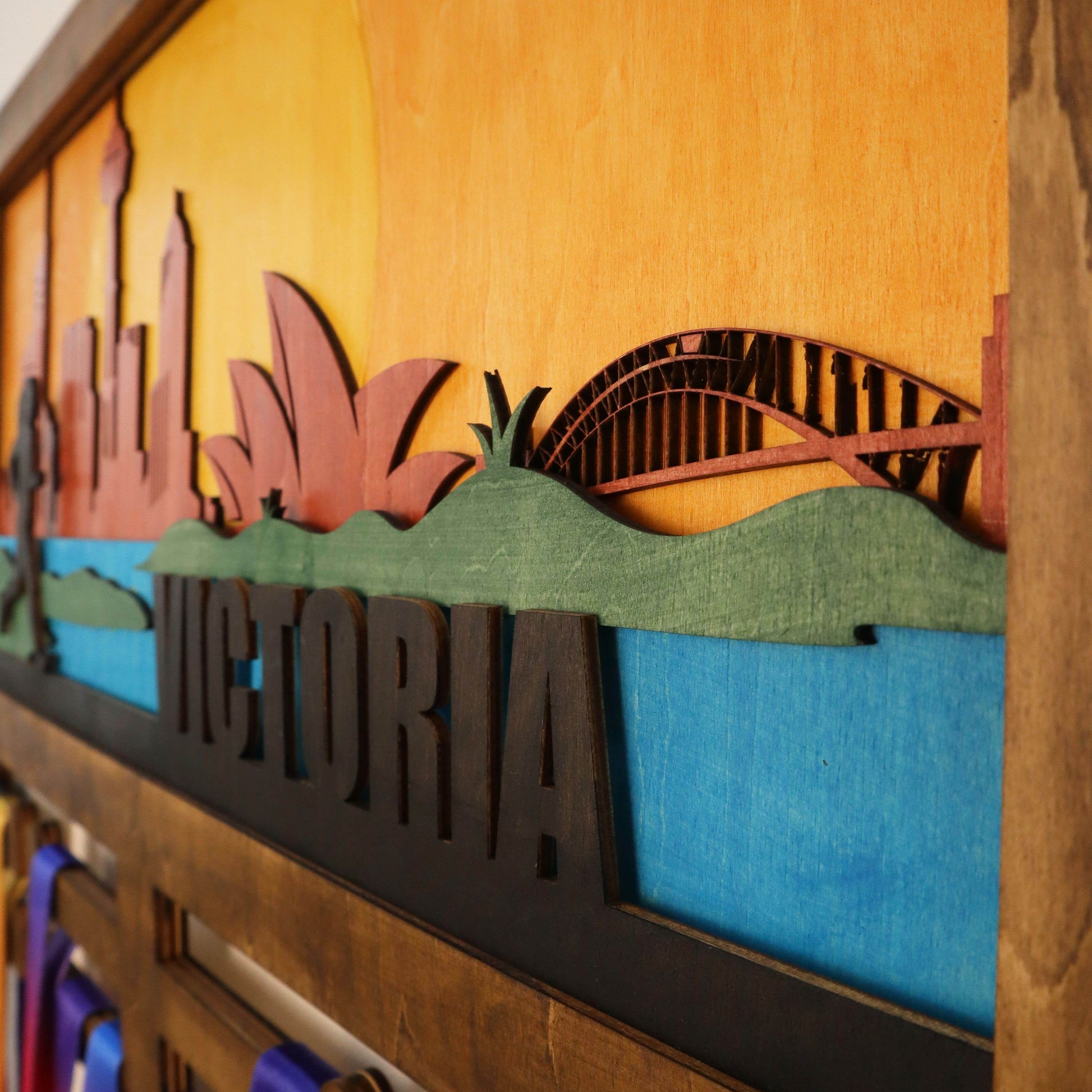 Personalized Sydney Australia Skyline Medal Hanger for Runners, ChampionHanger running gifts - Champion Hanger