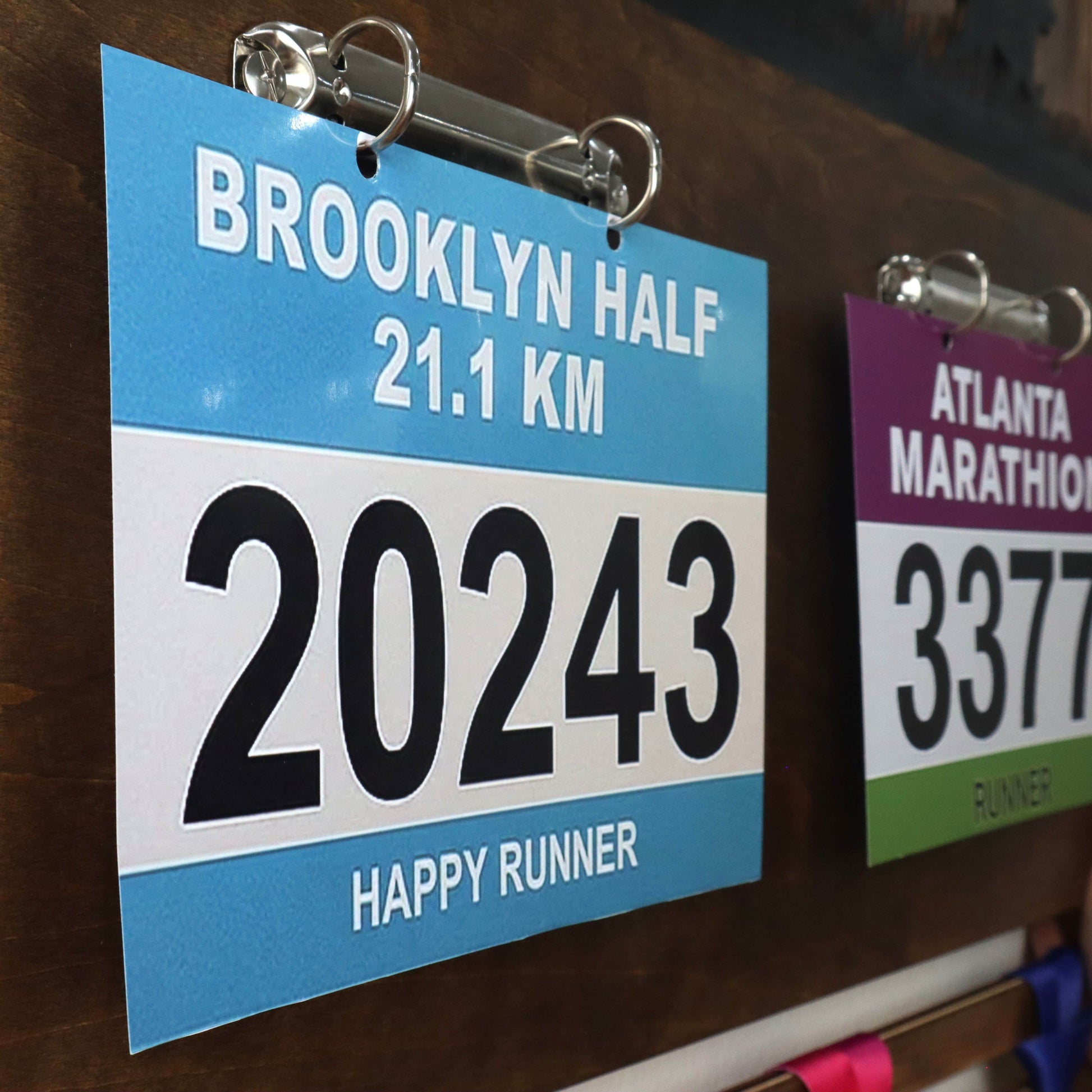 Personalized Wooden Marathon Display with Runner and Dog – Wooden Medal hanger , ChampionHanger running gifts - Champion Hanger