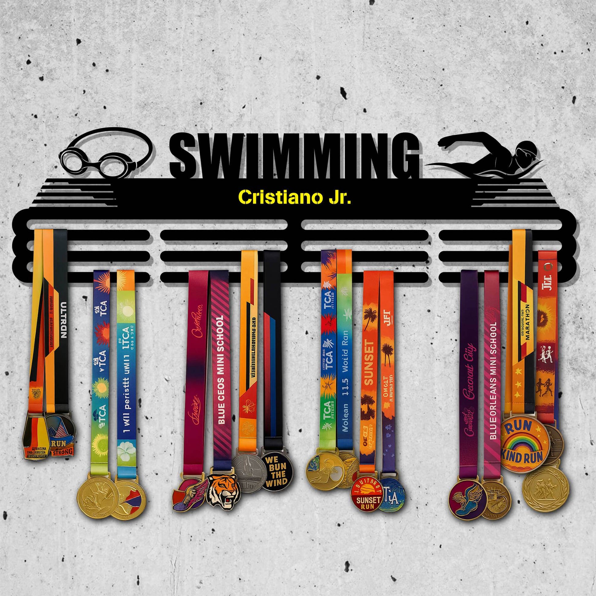 Metal Hanger for Swimming Awards – Stainless Steel Display Rack - Champion Hanger